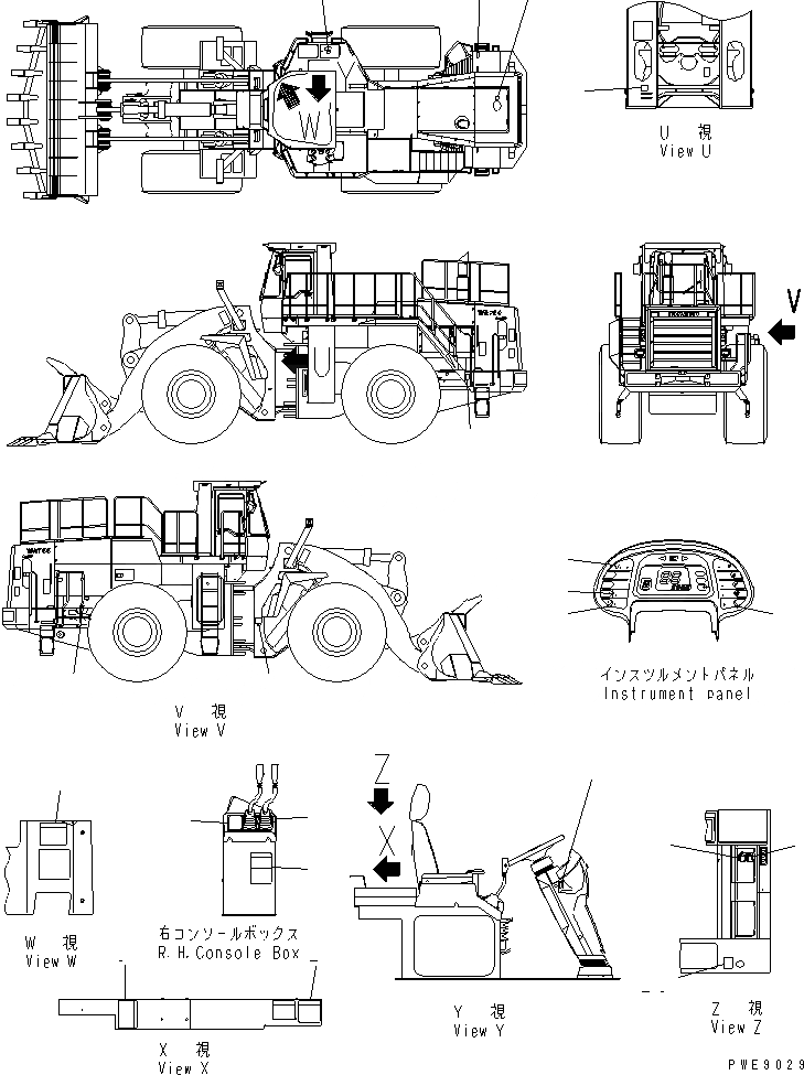 Схема запчастей Komatsu WA700-3 - ПОЛ ТАБЛИЧКИ (ИСПАНИЯ)(№-) КАБИНА ОПЕРАТОРА И СИСТЕМА УПРАВЛЕНИЯ