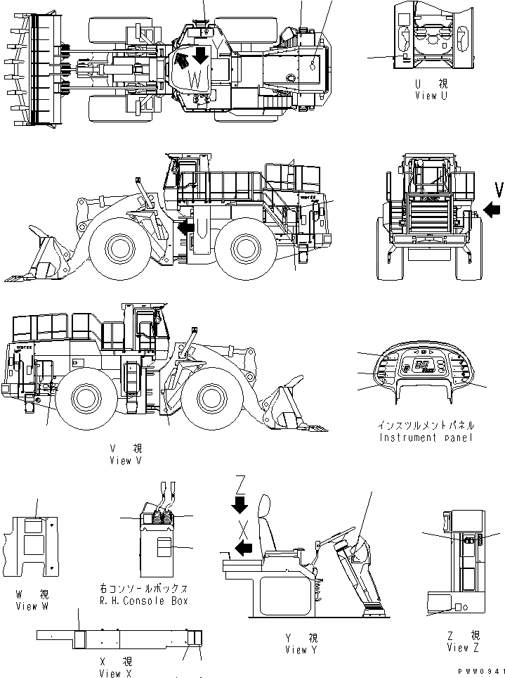 Схема запчастей Komatsu WA700-3 - ПОЛ ТАБЛИЧКИ (ПОЛЬША)(№9-) КАБИНА ОПЕРАТОРА И СИСТЕМА УПРАВЛЕНИЯ