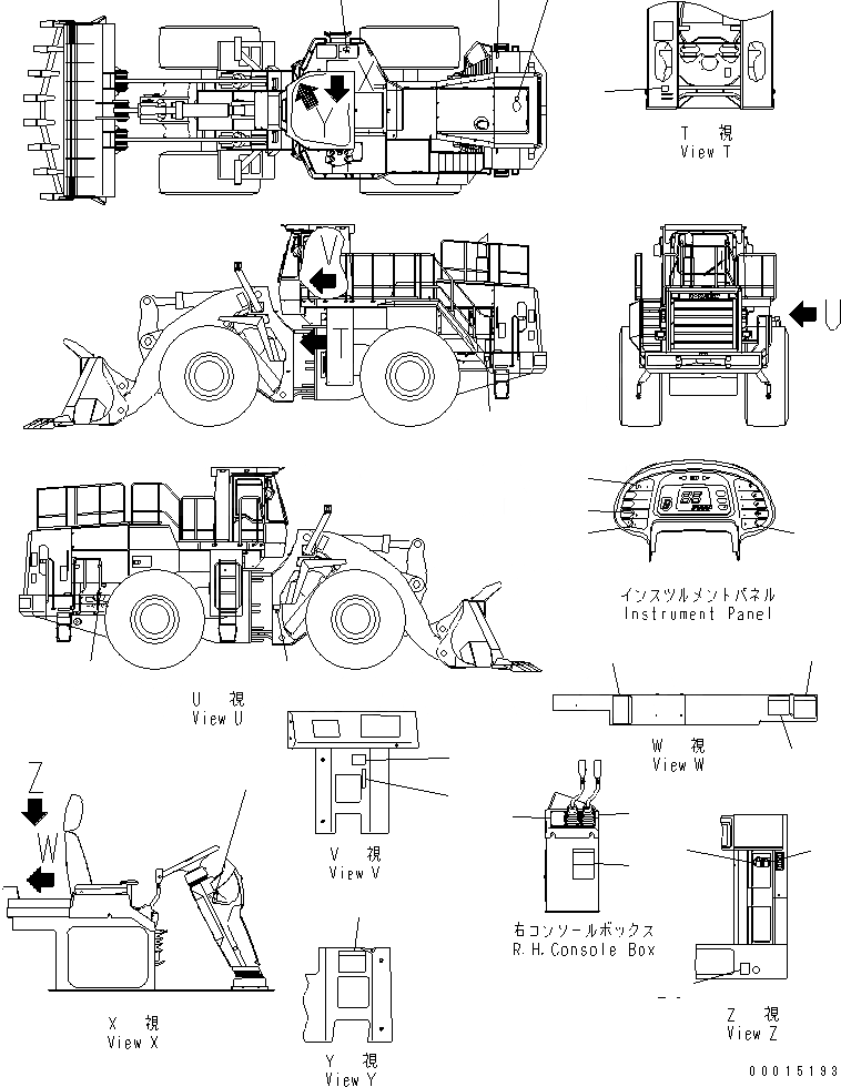 Схема запчастей Komatsu WA700-3 - ПОЛ ТАБЛИЧКИ (АНГЛ.) (ДЛЯ СЕВ. АМЕРИКИ И АВСТРАЛИЯ) (С AJSS)(№-) КАБИНА ОПЕРАТОРА И СИСТЕМА УПРАВЛЕНИЯ