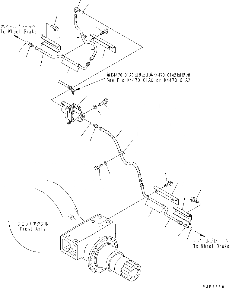 Схема запчастей Komatsu WA700-3 - ТОРМОЗНАЯ ГИДРОЛИНИЯ (ПЕРЕДНИЕ ТОРМОЗА) (/)(№-7) КАБИНА ОПЕРАТОРА И СИСТЕМА УПРАВЛЕНИЯ