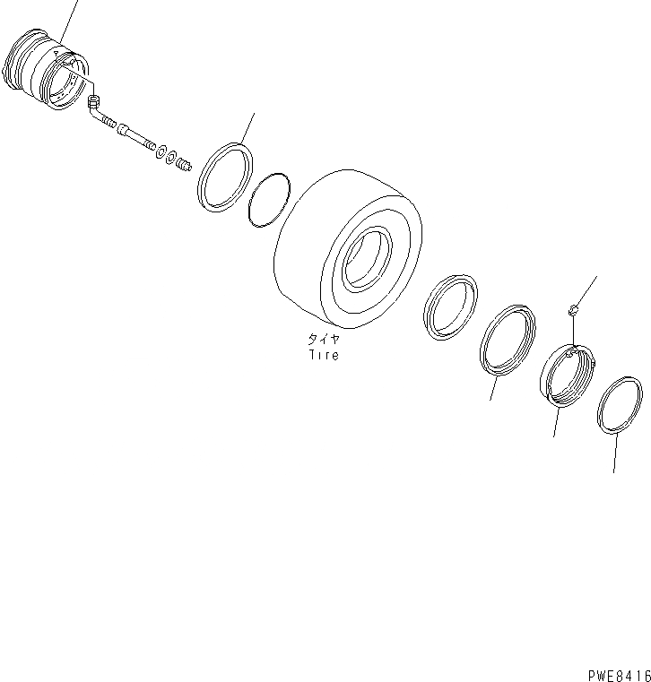 Схема запчастей Komatsu WA700-3 - ОБОД КОЛЕСА (/-9) ПОДВЕСКА И КОЛЕСА