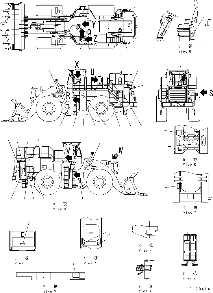 Схема запчастей Komatsu WA700-3 - МАРКИРОВКА (АНГЛ.) (ДЛЯ СЕВ. АМЕРИКИ И АВСТРАЛИЯ¤ EXCEPT U.S.A.)(№-) МАРКИРОВКА