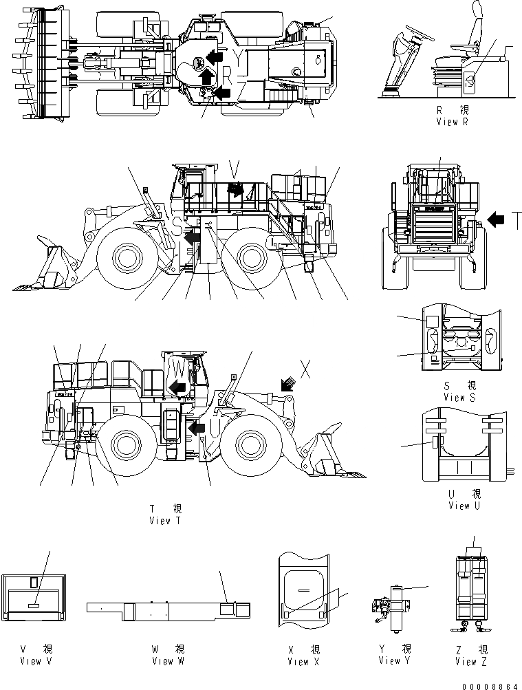 Схема запчастей Komatsu WA700-3 - МАРКИРОВКА (АНГЛ.) (ДЛЯ СЕВ. АМЕРИКИ И АВСТРАЛИЯ¤ EXCEPT U.S.A.)(№-) МАРКИРОВКА