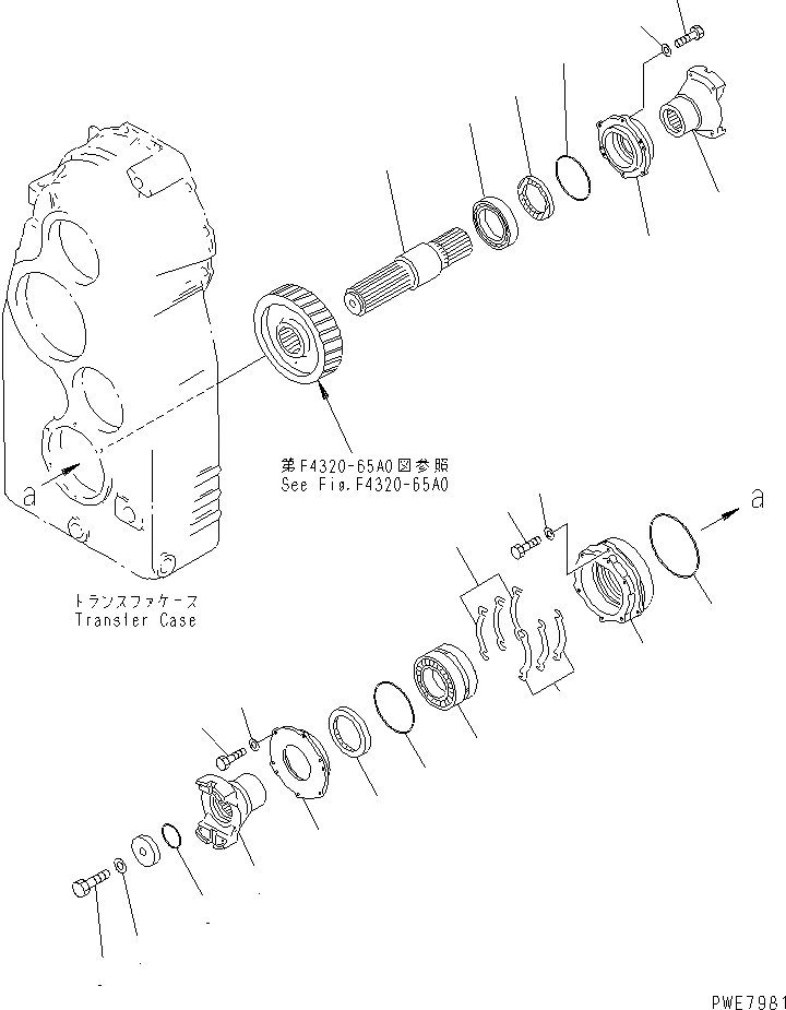 Схема запчастей Komatsu WA700-3 - ТРАНСМИССИЯ ВЫХОДНОЙ ВАЛ ГИДРОТРАНСФОРМАТОР И ТРАНСМИССИЯ
