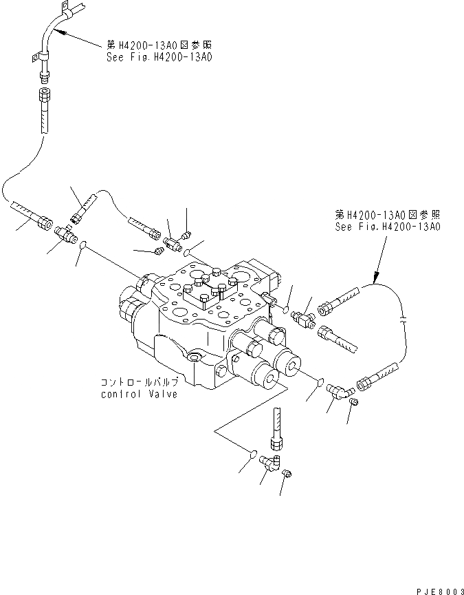 Схема запчастей Komatsu WA700-3 - КОНТРОЛЬНЫЙ КЛАПАН РАБОЧ. ОБОРУДОВАНИЯ (ТРУБЫ ЧАСТИ)(№-) ГИДРАВЛИКА