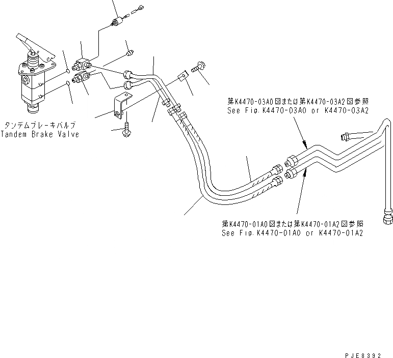 Схема запчастей Komatsu WA700-3 - ПОЛ (ТОРМОЗНОЙ КЛАПАН ТРУБЫ¤ /)(№-) КАБИНА ОПЕРАТОРА И СИСТЕМА УПРАВЛЕНИЯ