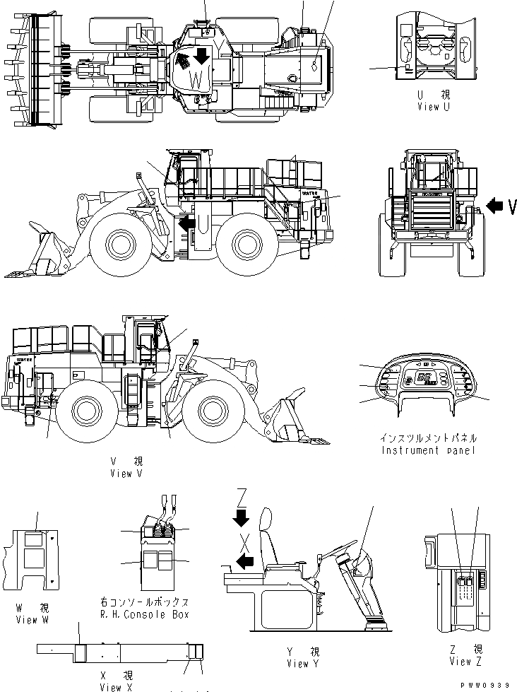 Схема запчастей Komatsu WA700-3 - ПОЛ ТАБЛИЧКИ (ЯПОН.)(№-) КАБИНА ОПЕРАТОРА И СИСТЕМА УПРАВЛЕНИЯ