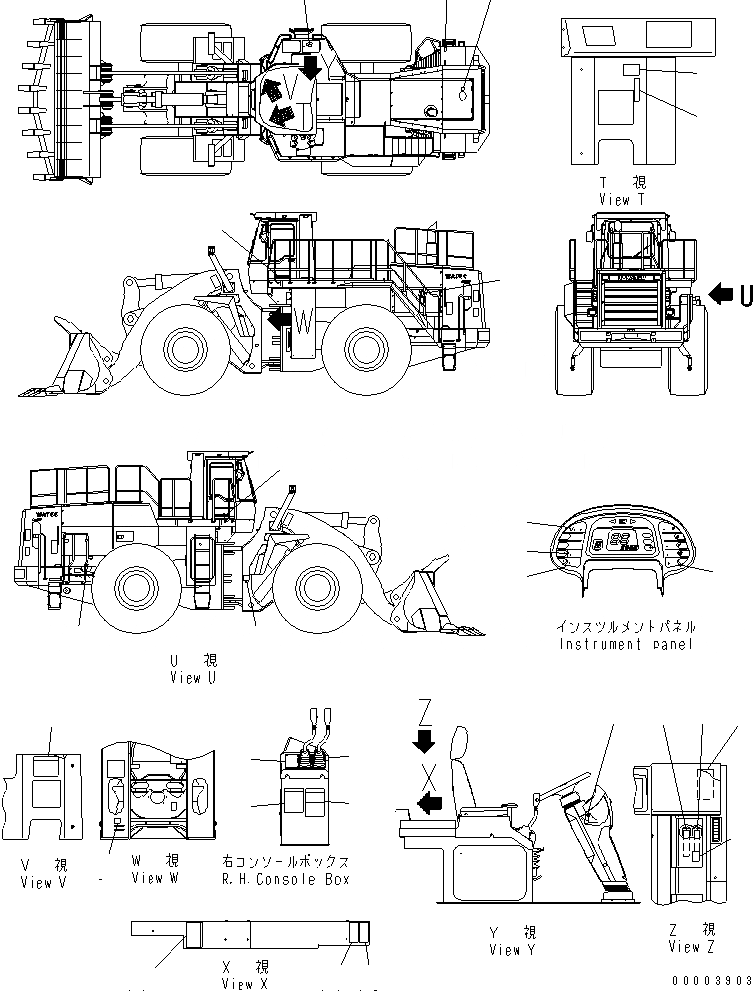 Схема запчастей Komatsu WA700-3 - ПОЛ ТАБЛИЧКИ (ЯПОН.)(№-) КАБИНА ОПЕРАТОРА И СИСТЕМА УПРАВЛЕНИЯ