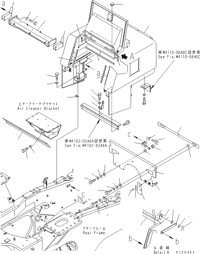 Схема запчастей Komatsu WA700-3 - ОТСЕК ДВИГАТЕЛЯ(/) (ОТСЕК ДВИГАТЕЛЯAND КОМПОНЕНТЫ)(№-) ЧАСТИ КОРПУСА