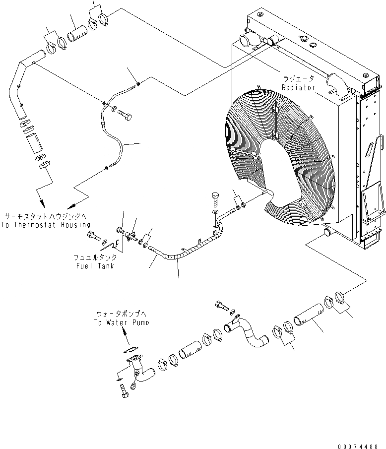 Схема запчастей Komatsu WA700-3 - РАДИАТОР (СИСТЕМА ТРУБ РАДИАТОРА)(№7-) СИСТЕМА ОХЛАЖДЕНИЯ