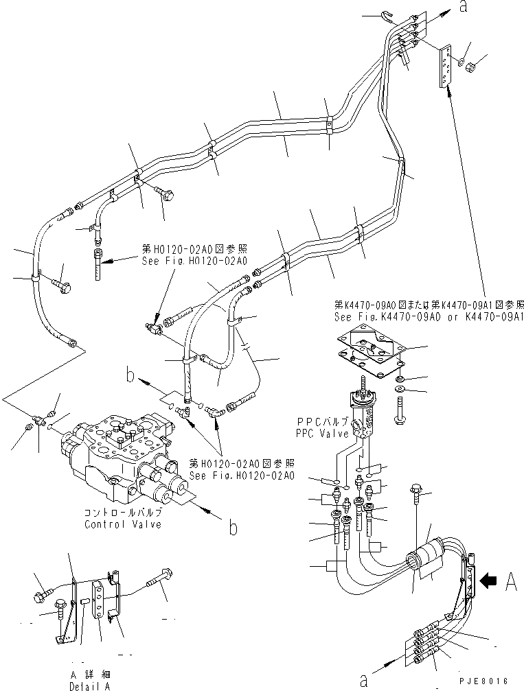 Схема запчастей Komatsu WA700-3 - ГИДРОЛИНИЯ (ЛИНИЯ КЛАПАНА PPC¤ ПЕРЕДН.)(№-7) ГИДРАВЛИКА