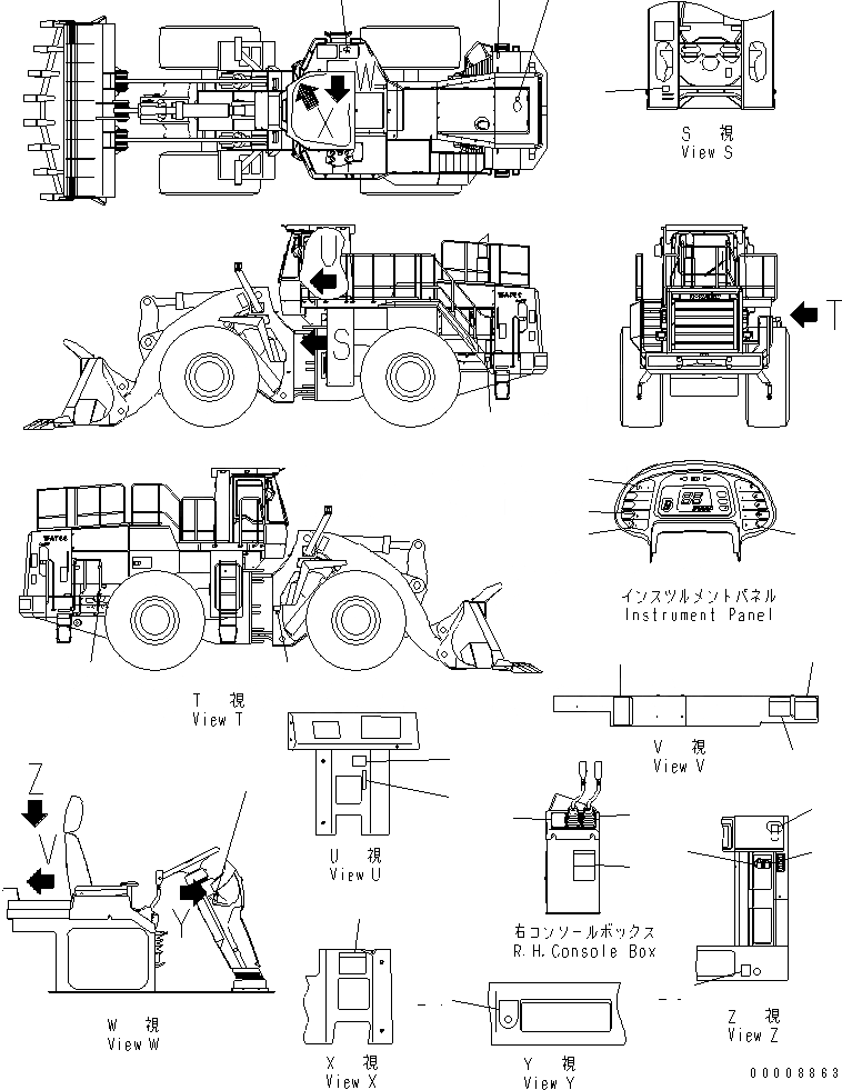 Схема запчастей Komatsu WA700-3 - ПОЛ ТАБЛИЧКИ (PUERTO RICO)(№-) КАБИНА ОПЕРАТОРА И СИСТЕМА УПРАВЛЕНИЯ