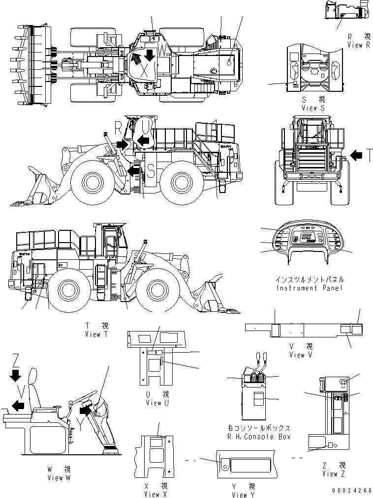 Схема запчастей Komatsu WA700-3 - ПОЛ ТАБЛИЧКИ (С VHMS)(№-) КАБИНА ОПЕРАТОРА И СИСТЕМА УПРАВЛЕНИЯ