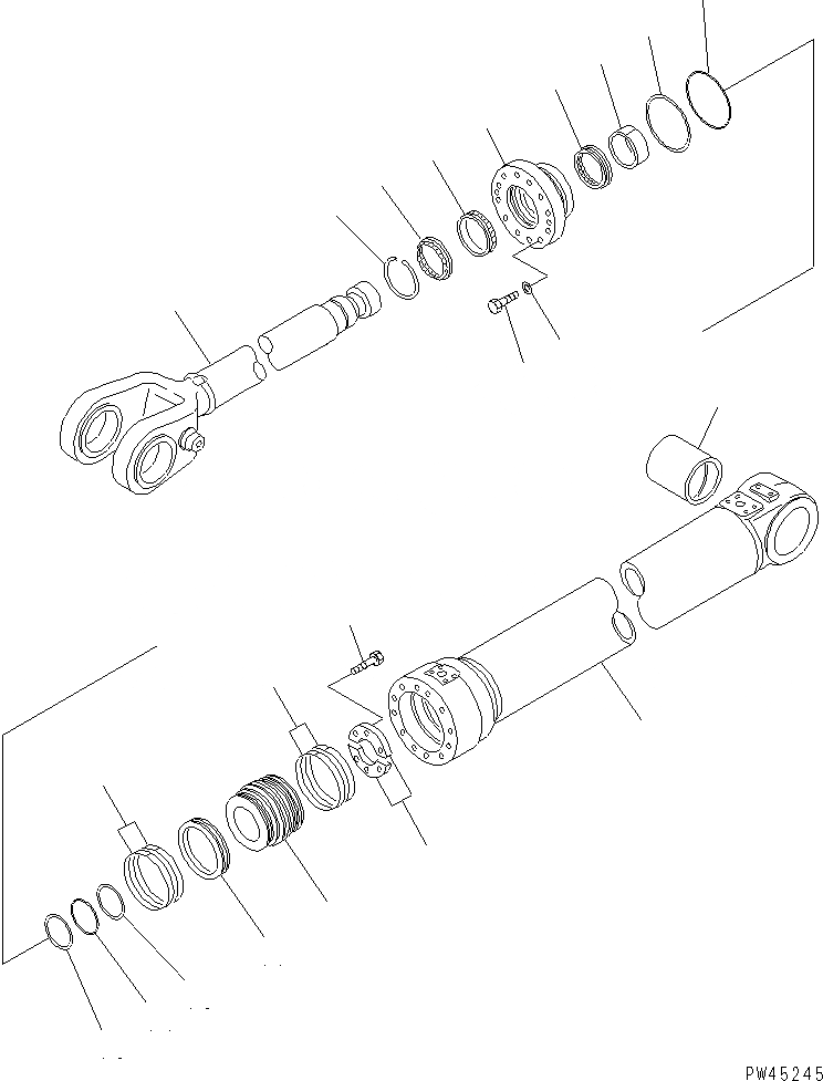 Схема запчастей Komatsu WA700-3 - ГИДРОЦИЛИНДР ПОДЪЕМА ОСНОВН. КОМПОНЕНТЫ И РЕМКОМПЛЕКТЫ