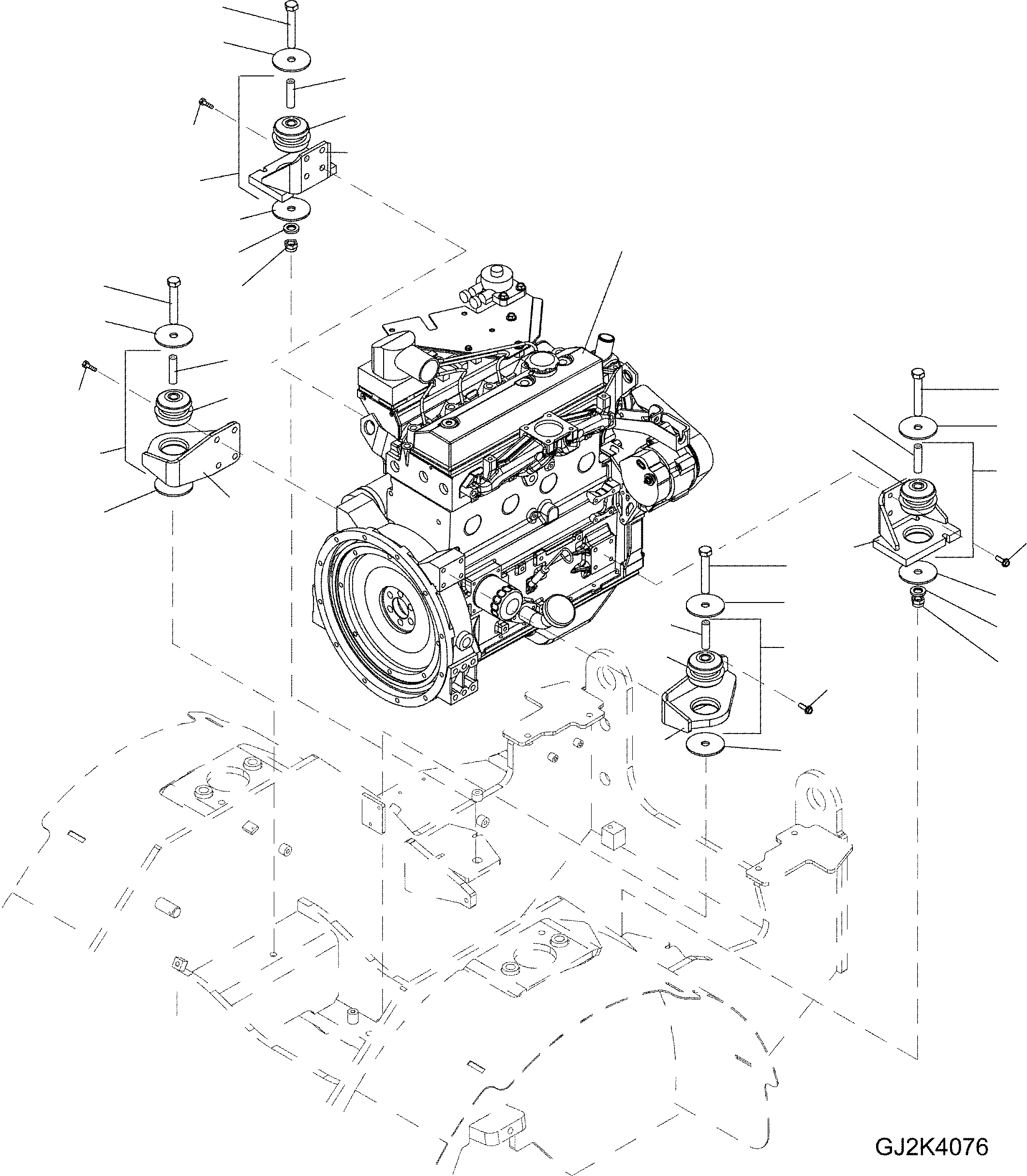 Схема запчастей Komatsu WA70-5 - ДВИГАТЕЛЬ, КРЕПЛЕНИЕ ДВИГАТЕЛЯ ДВИГАТЕЛЬ, КРЕПЛЕНИЕ ДВИГАТЕЛЯ