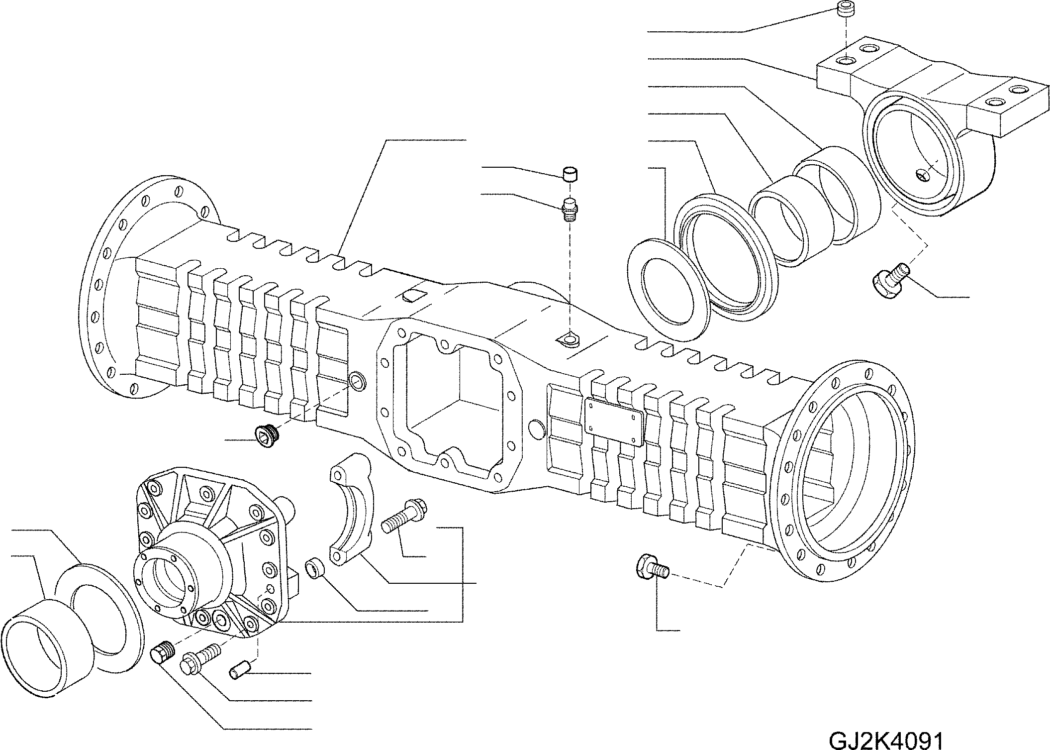 Схема запчастей Komatsu WA70-5 - ЗАДН. МОСТ, КОЖУХ И КОМПОНЕНТЫ, МОСТ С % САМОБЛОКИР. ЗАДН. МОСТ