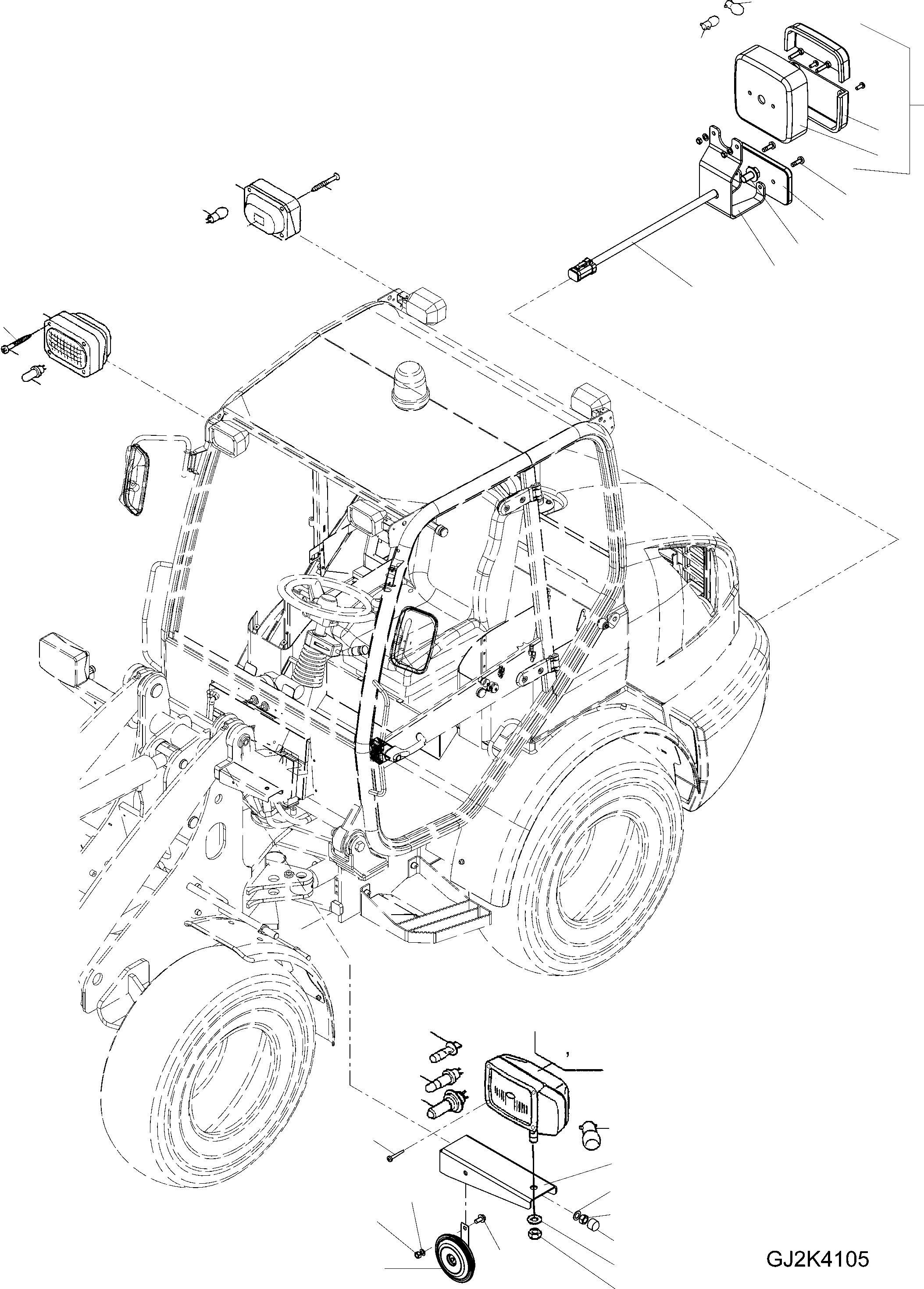 Схема запчастей Komatsu WA70-5 - ЭЛЕКТРИЧ. СИСТЕМА, LIGHTING БЛОК ЭЛЕКТРИЧ. СИСТЕМА