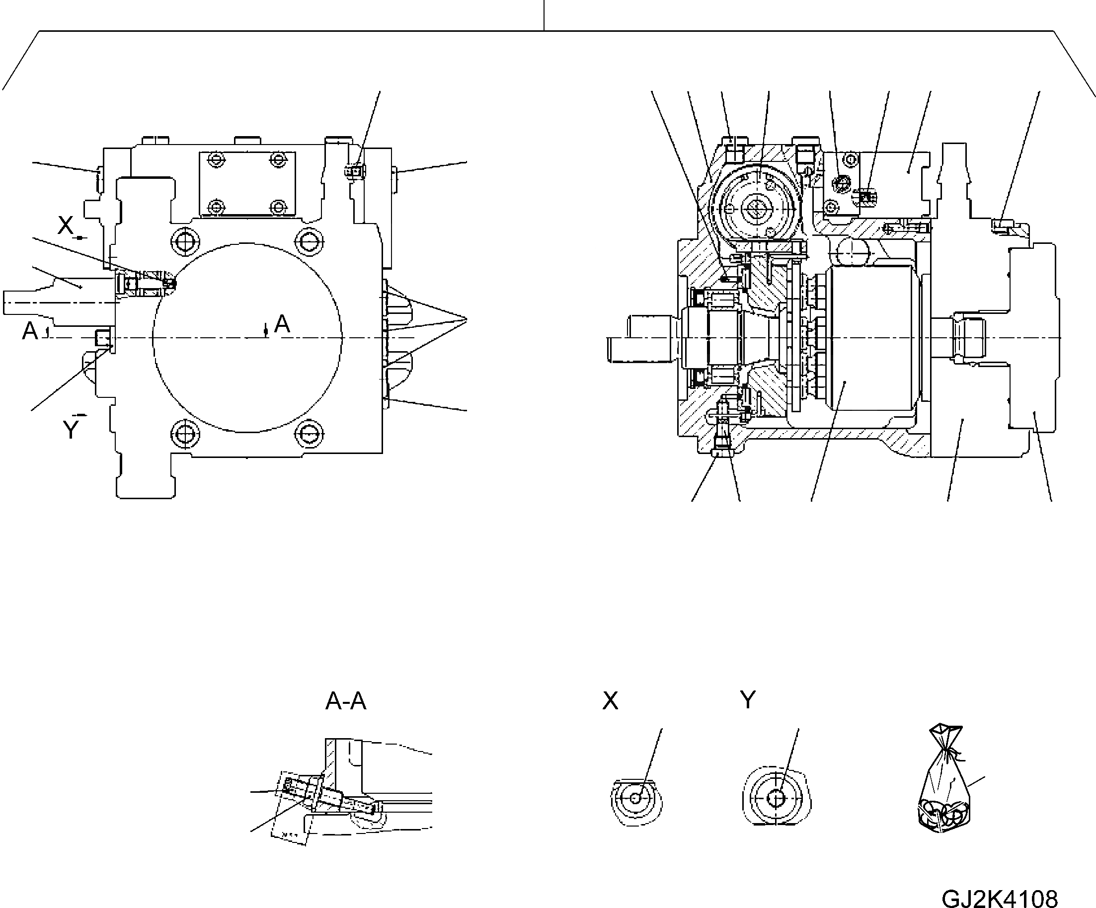 Схема запчастей Komatsu WA70-5 - AXIAL ПОРШЕНЬ НАСОС ТРАНСМИССИЯ, КРЕСТОВИНА