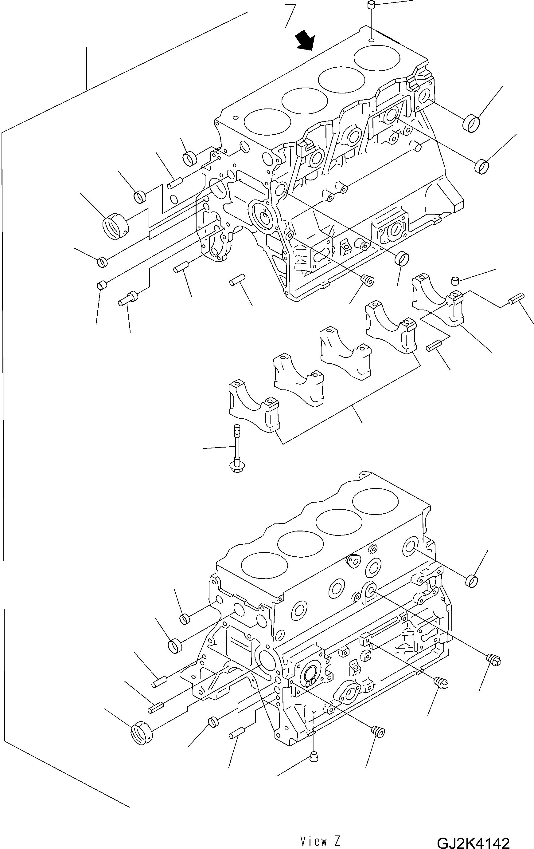 Схема запчастей Komatsu WA70-5 - БЛОК ЦИЛИНДРОВ И ATTACHING ЧАСТИ ДВИГАТЕЛЬ, КРЕПЛЕНИЕ ДВИГАТЕЛЯ