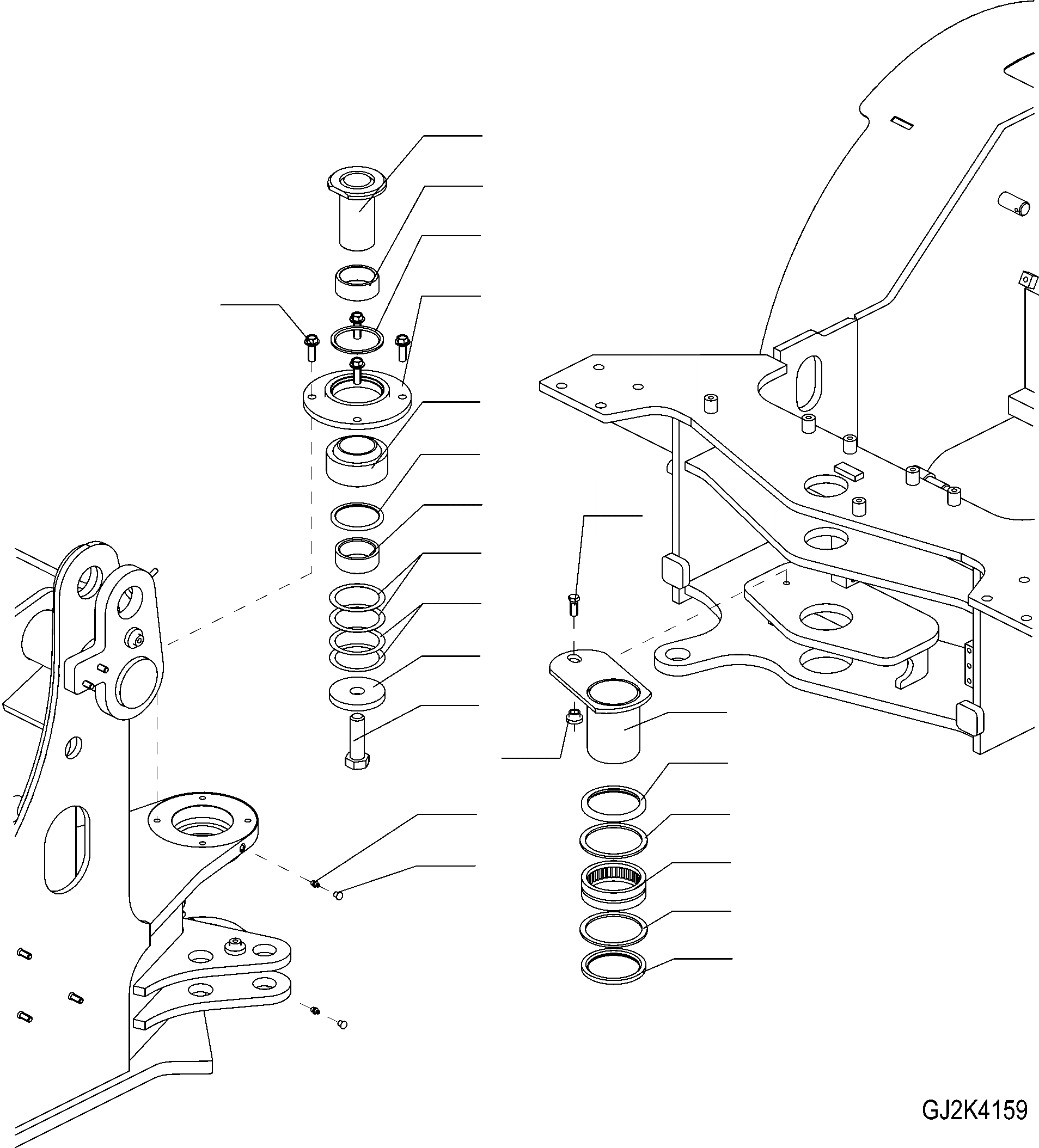 Схема запчастей Komatsu WA70-5 - HINGE РАМА