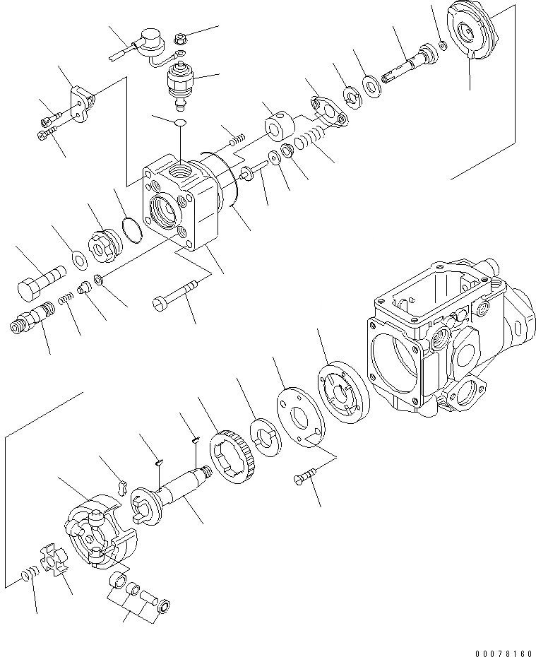 Схема запчастей Komatsu WA70-6 - ТОПЛ. НАСОС (/) (ВНУТР. ЧАСТИ) AA ДВИГАТЕЛЬ