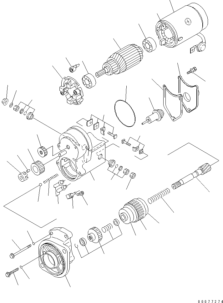 Схема запчастей Komatsu WA70-6 - СТАРТЕР (.KW) (ВНУТР. ЧАСТИ) AA ДВИГАТЕЛЬ