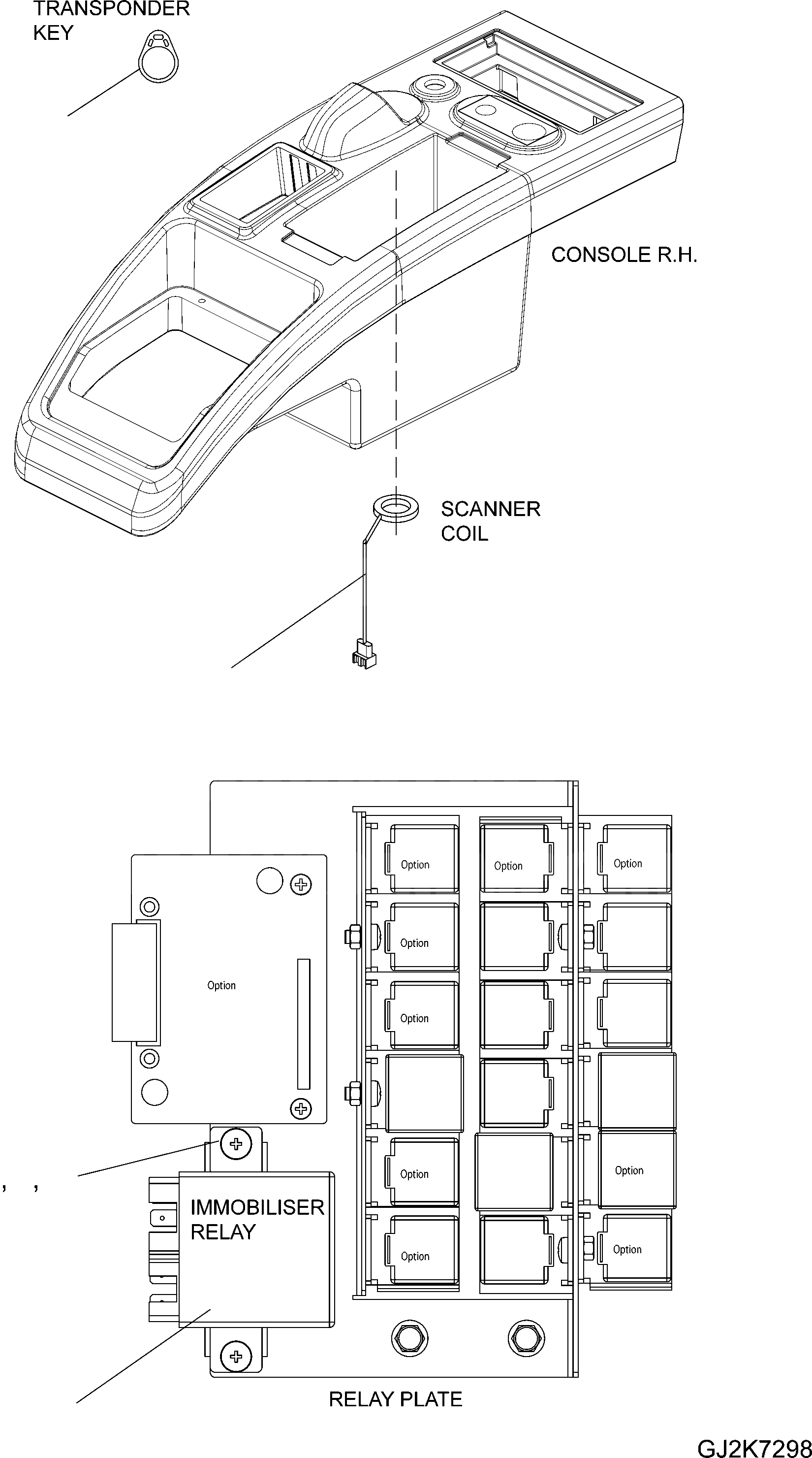 Схема запчастей Komatsu WA70-6 - IMMOBILISER (ОПЦ.) H ГИДРАВЛИКА