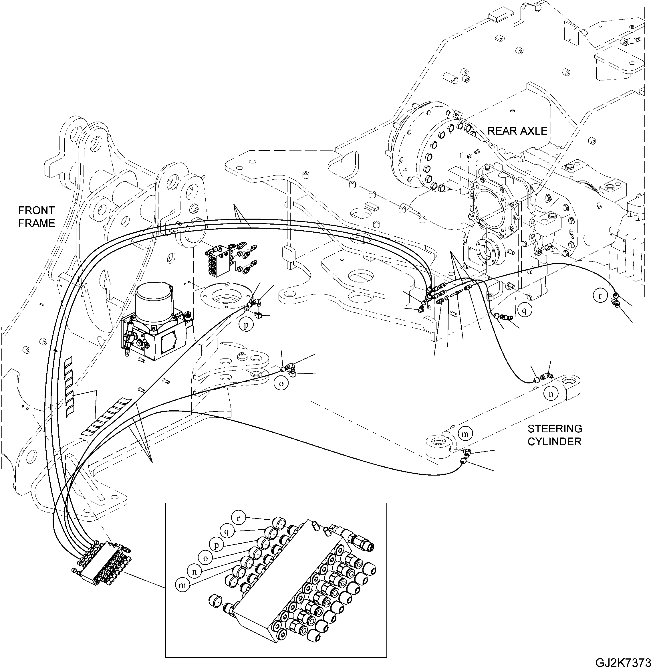 Схема запчастей Komatsu WA70-6 - CENTRAL СМАЗКА (ЦИЛИНДР РУЛЕВ. УПР-Я) (ПЕРЕДН. РАМА) (ЗАДН. МОСТ) J ОСНОВНАЯ РАМА И ЕЕ ЧАСТИ