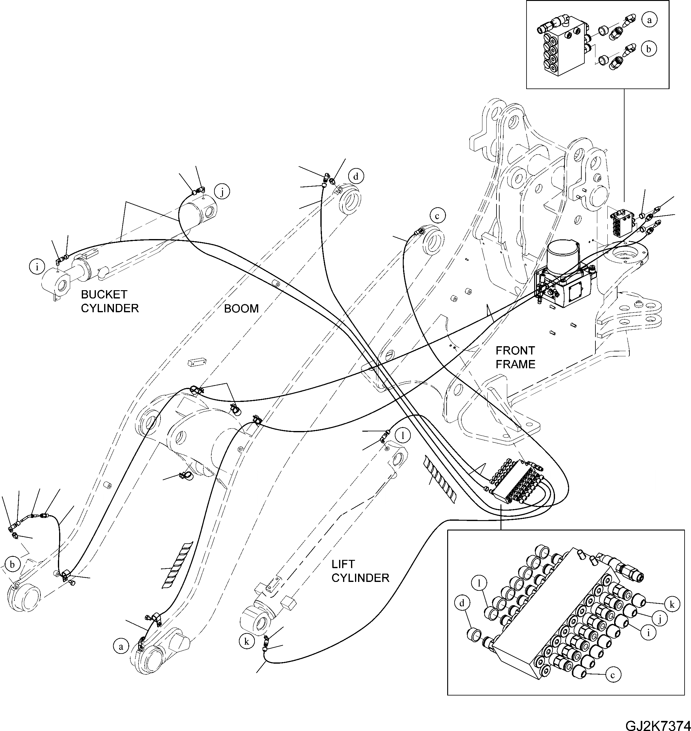 Схема запчастей Komatsu WA70-6 - CENTRAL СМАЗКА (СТРЕЛА) (ЦИЛИНДР КОВША) (ГИДРОЦИЛИНДР ПОДЪЕМА) J ОСНОВНАЯ РАМА И ЕЕ ЧАСТИ