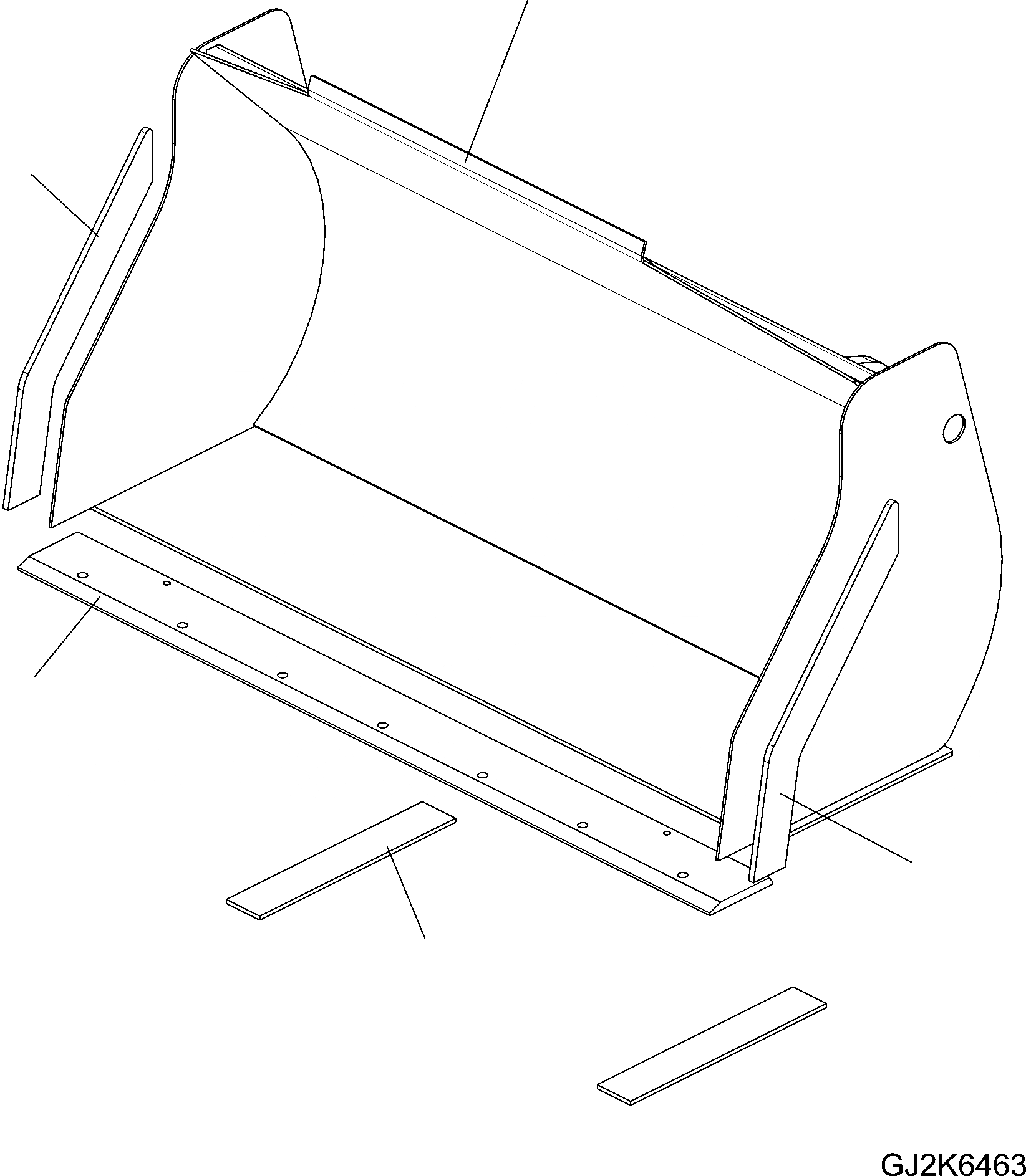 Схема запчастей Komatsu WA70-6 - КОВШ (.8 CBM) (БЕЗ TEETH) T РАБОЧЕЕ ОБОРУДОВАНИЕ