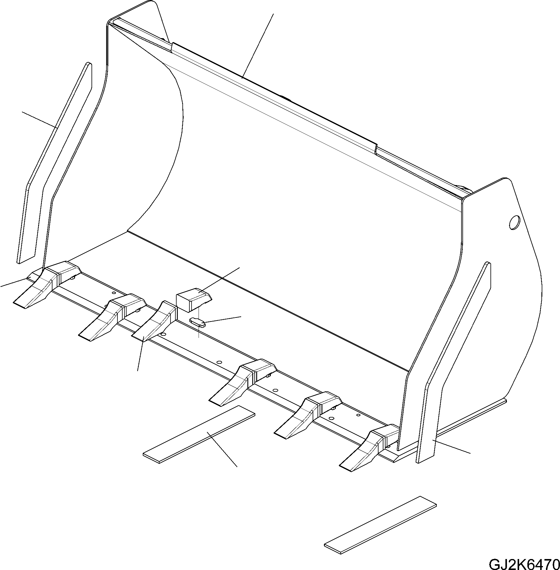 Схема запчастей Komatsu WA70-6 - КОВШ (.8 CBM) (С TEETH) T РАБОЧЕЕ ОБОРУДОВАНИЕ