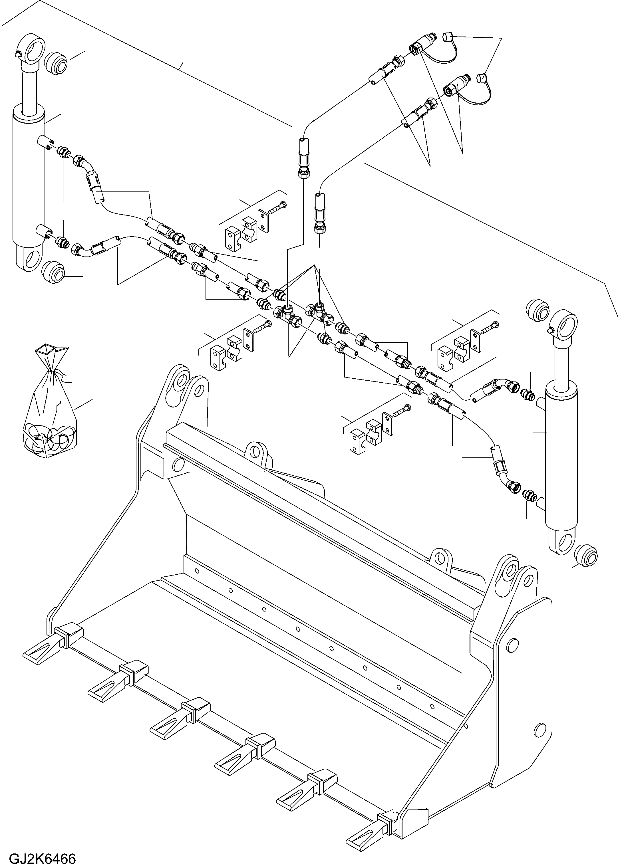 Схема запчастей Komatsu WA70-6 - МНОГОЦЕЛЕВ. КОВШ (.7 CBM) (/) T РАБОЧЕЕ ОБОРУДОВАНИЕ