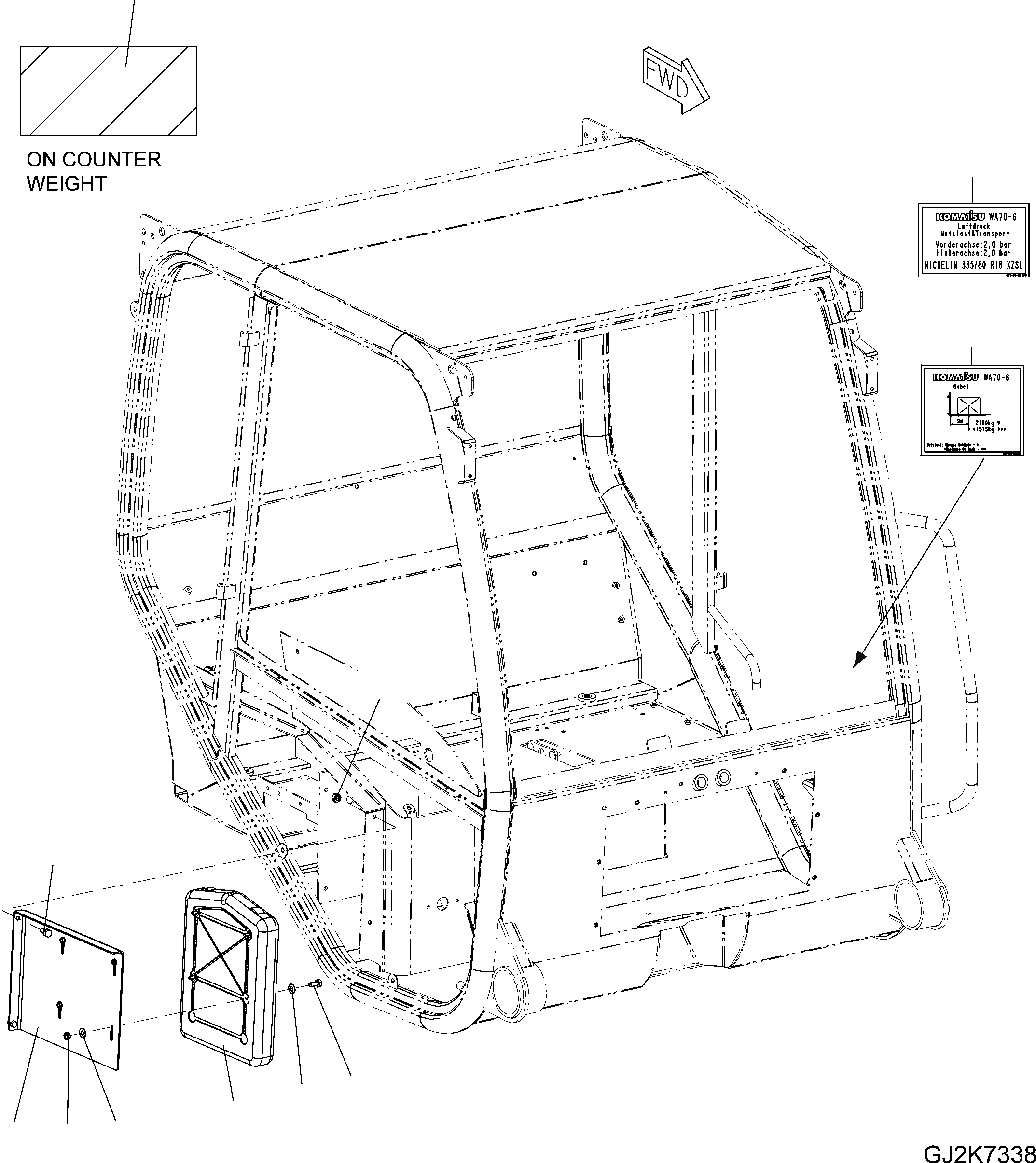 Схема запчастей Komatsu WA70-6 - РУЧН. КОРПУС (LOXAM) (ГЕРМАН.) (ОПЦ.) V АКСЕССУАРЫ И ИНСТРУМЕНТ