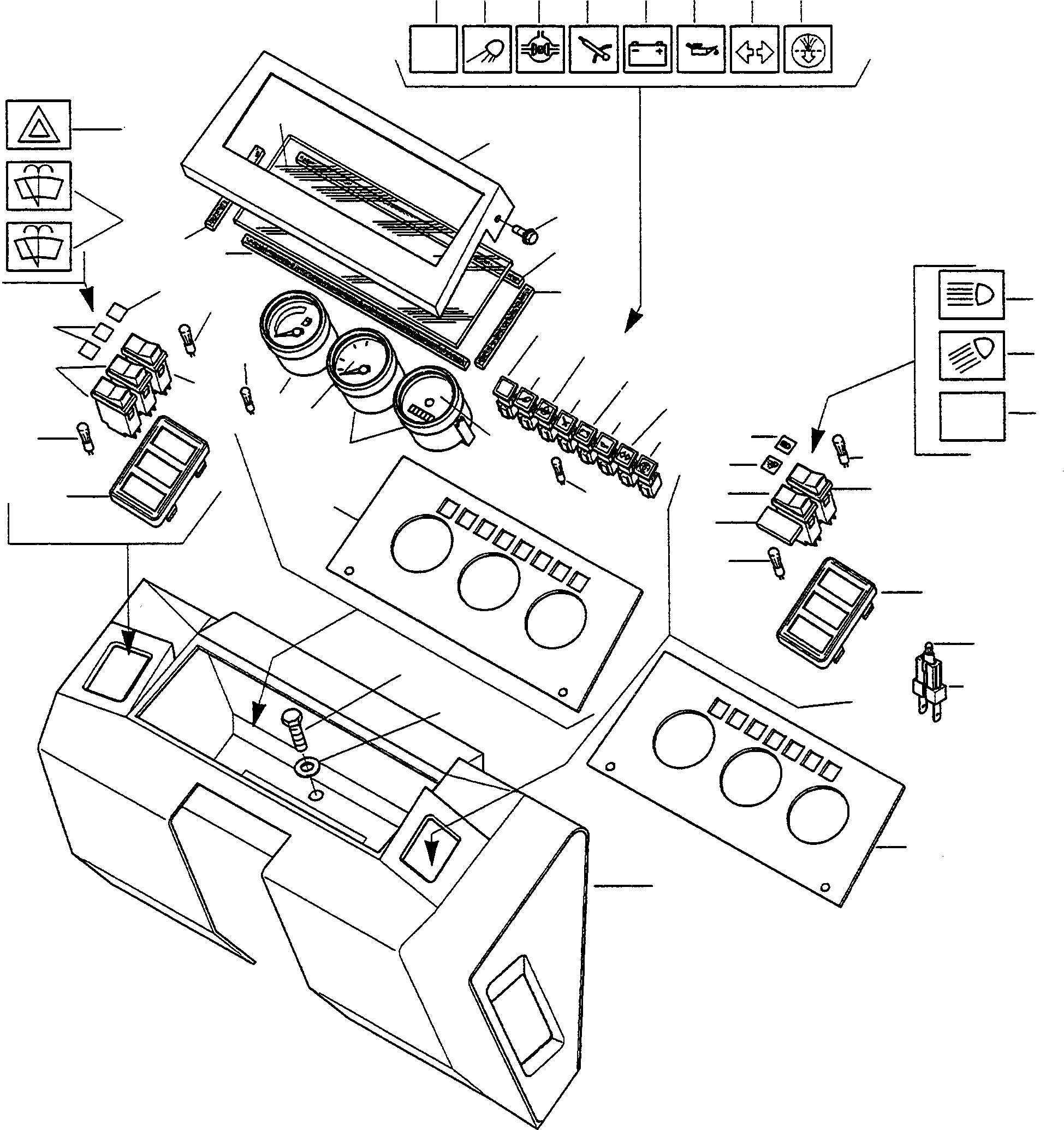 Схема запчастей Komatsu WA75-1 - INSTRUMENT КОРПУС И INSTRUMENTS ЭЛЕКТРИЧ. СИСТЕМА