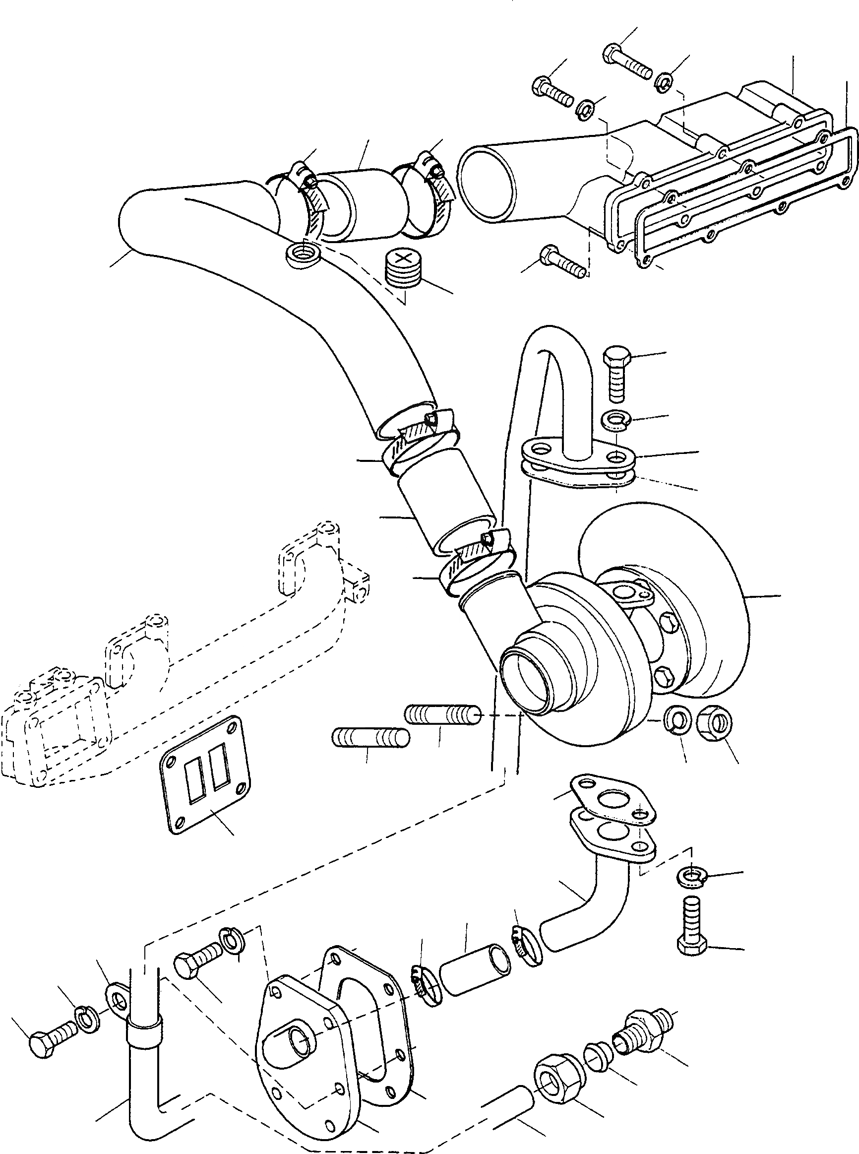 Схема запчастей Komatsu WA75-1 - INTAKE КОЛЛЕКТОР, ТУРБОНАГНЕТАТЕЛЬ ДВИГАТЕЛЬ, КРЕПЛЕНИЕ ДВИГАТЕЛЯ