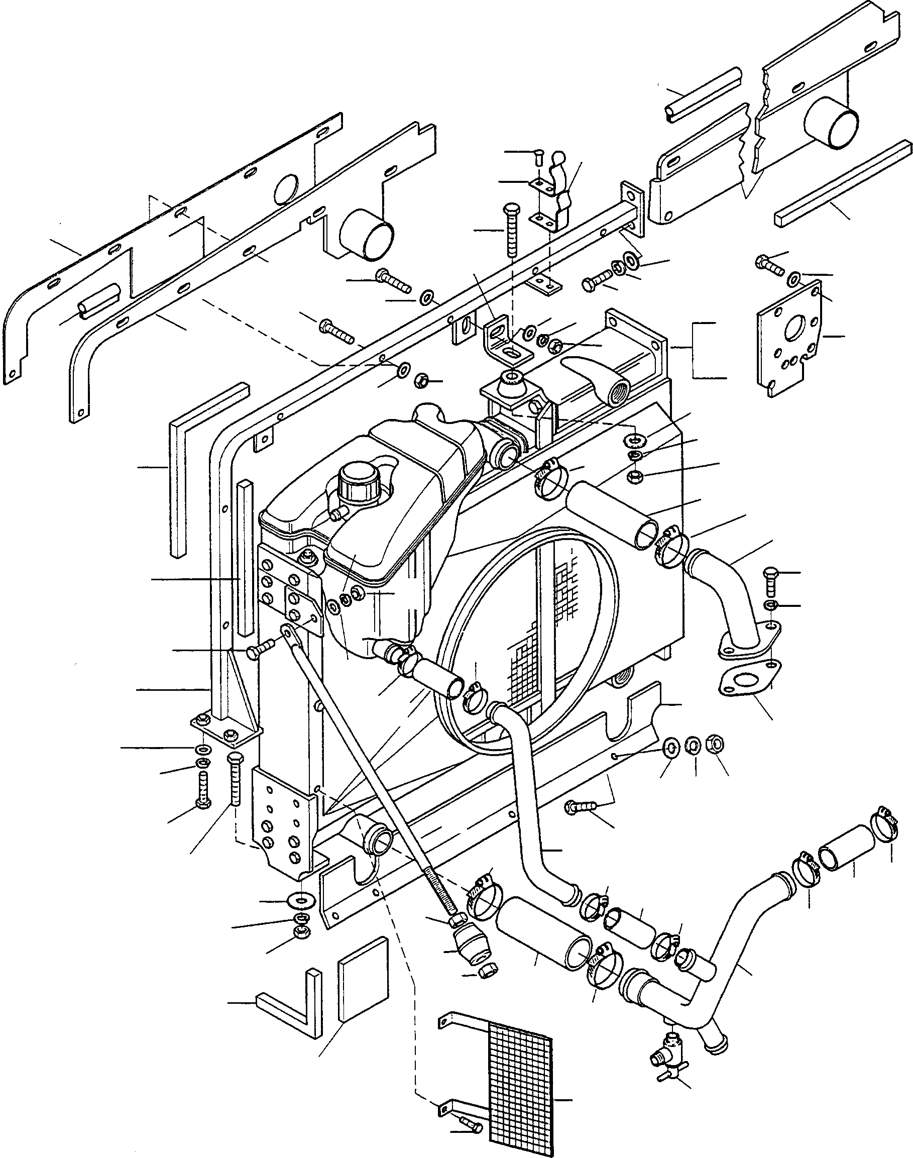 Схема запчастей Komatsu WA75-1 - РАДИАТОР ATTACHING ЧАСТИ СИСТЕМА ОХЛАЖДЕНИЯ