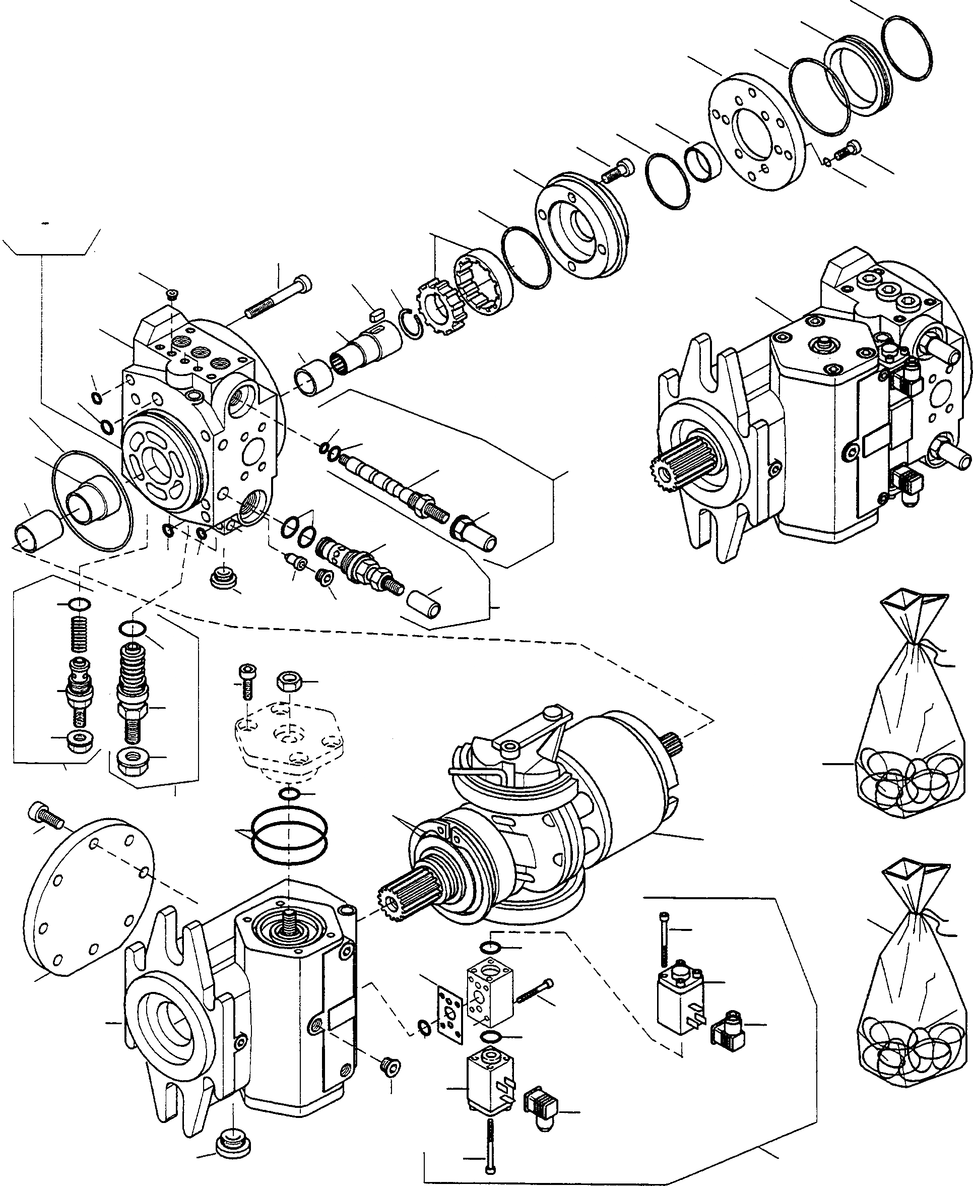 Схема запчастей Komatsu WA75-1 - AXIAL ПОРШЕНЬ НАСОС ТРАНСМИССИЯ, КРЕСТОВИНА