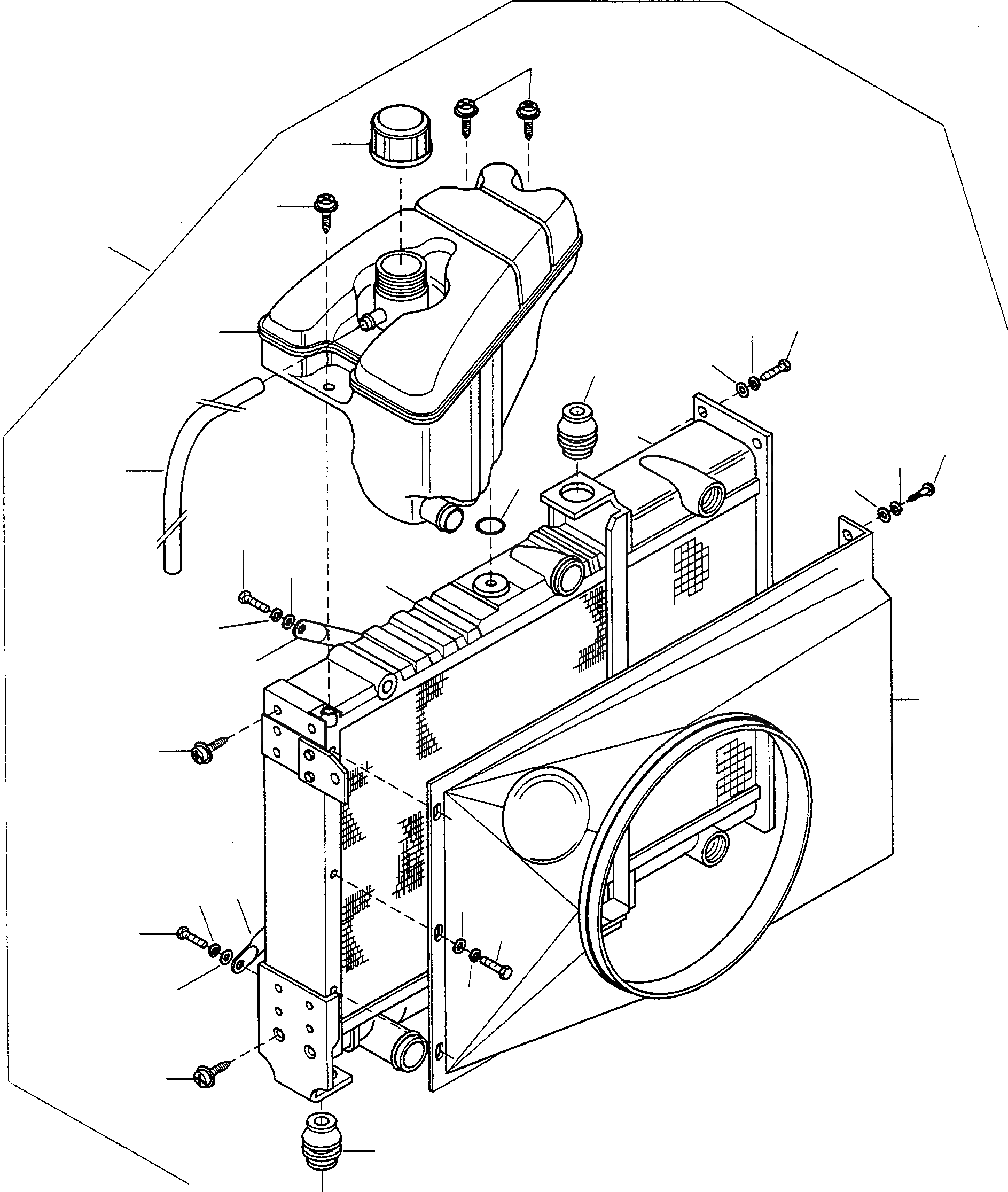 Схема запчастей Komatsu WA75-1 - РАДИАТОР, EXECUTION II РАДИАТОР ATTACHING ЧАСТИ