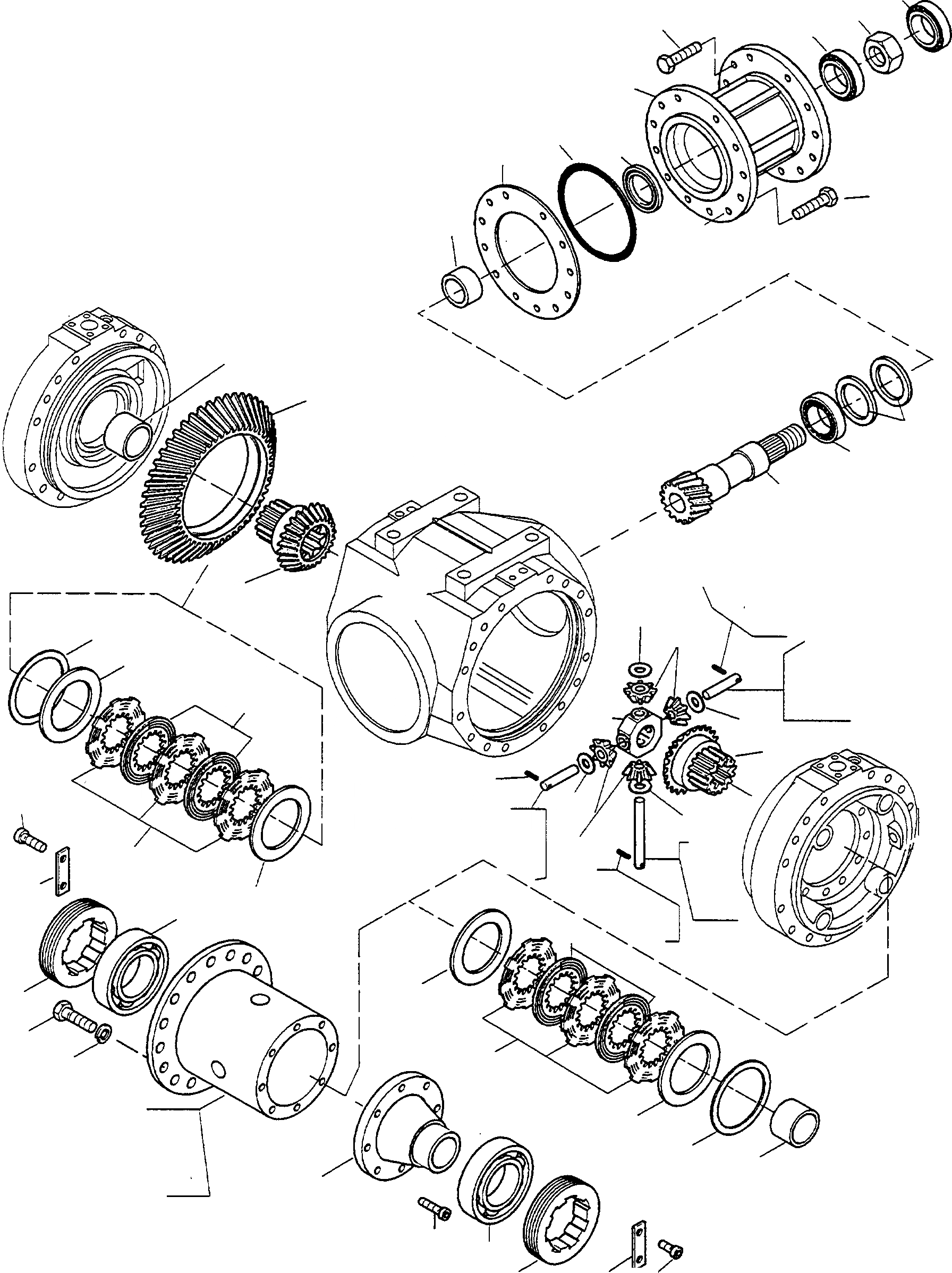 Схема запчастей Komatsu WA75-1 - МОСТ INSERT, ЗАДН. МОСТ ЗАДН. МОСТ