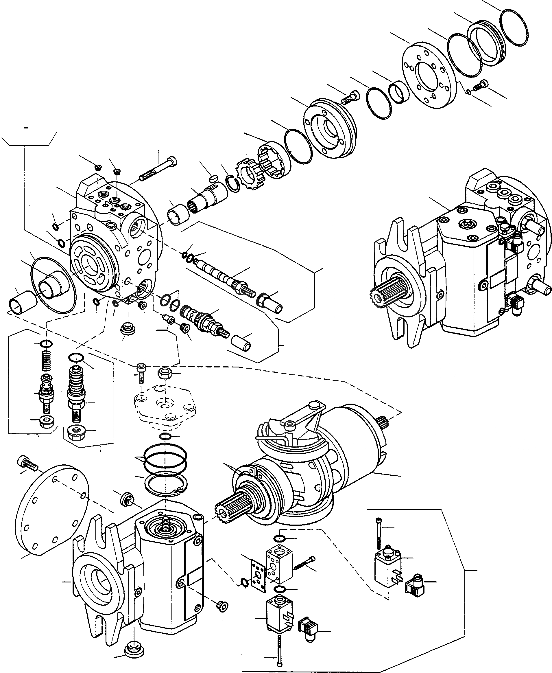 Схема запчастей Komatsu WA75-1 - AXIAL ПОРШЕНЬ НАСОС ТРАНСМИССИЯ, КРЕСТОВИНА