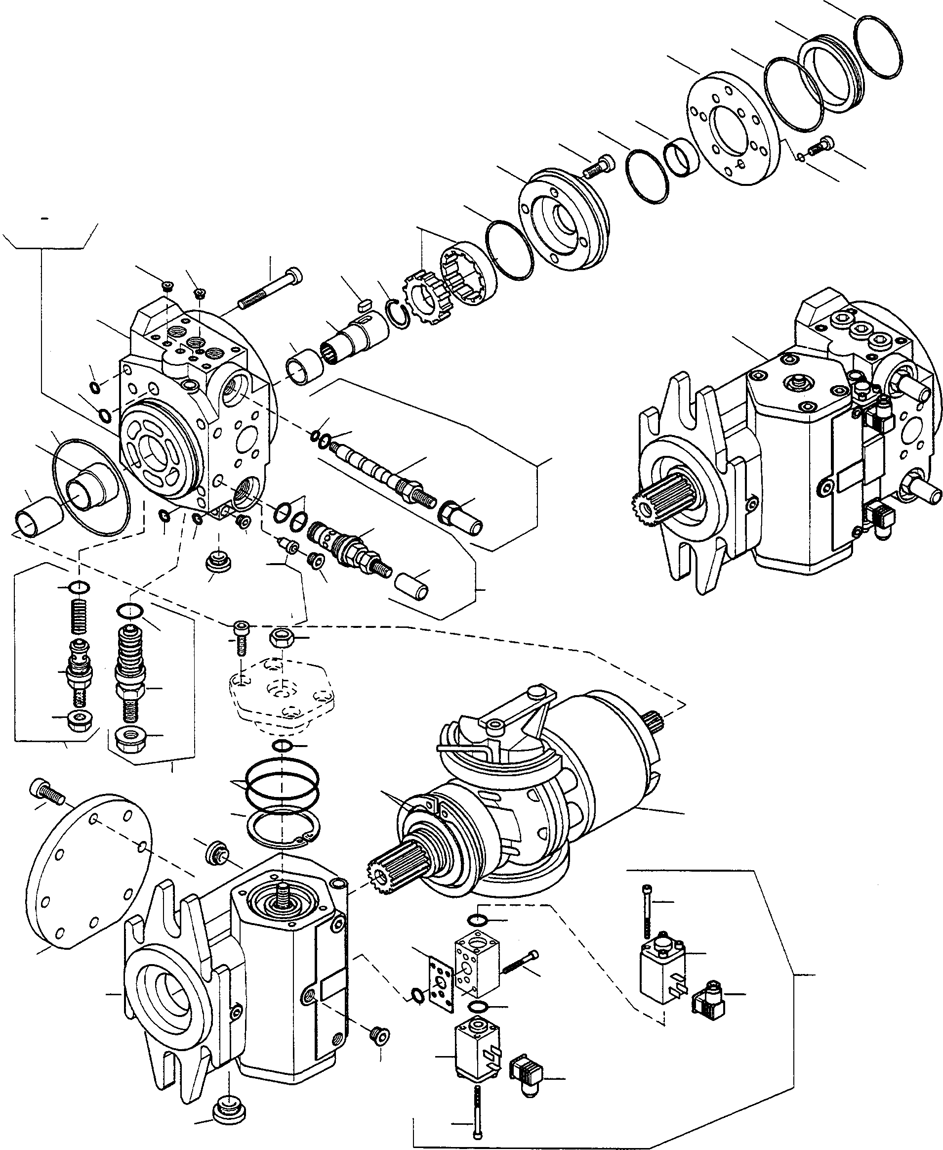 Схема запчастей Komatsu WA75-1S - AXIAL ПОРШЕНЬ НАСОС ТРАНСМИССИЯ, КРЕСТОВИНА