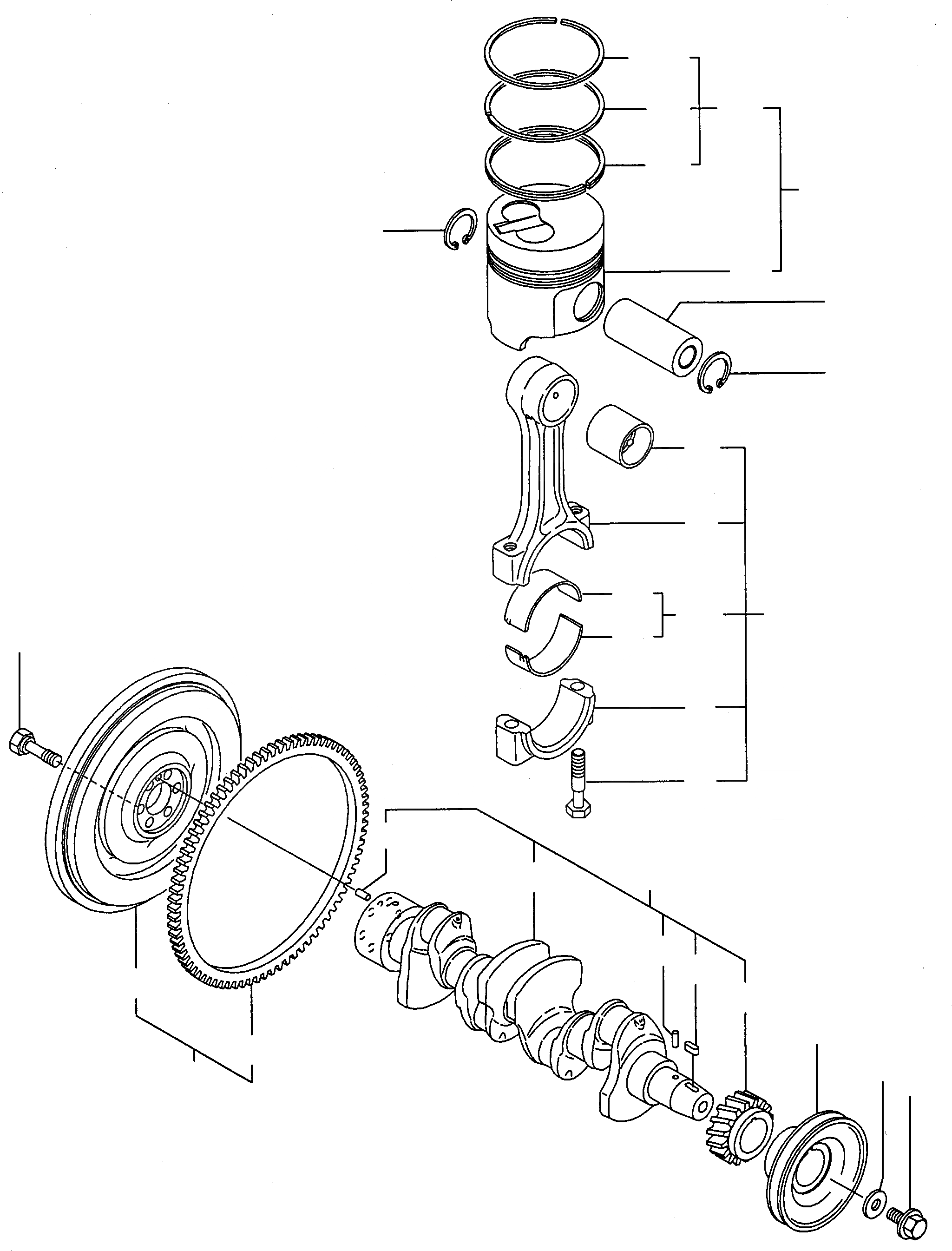 Схема запчастей Komatsu WA75-3 - CRANK ASSEMBLY ДВИГАТЕЛЬ, КРЕПЛЕНИЕ ДВИГАТЕЛЯ