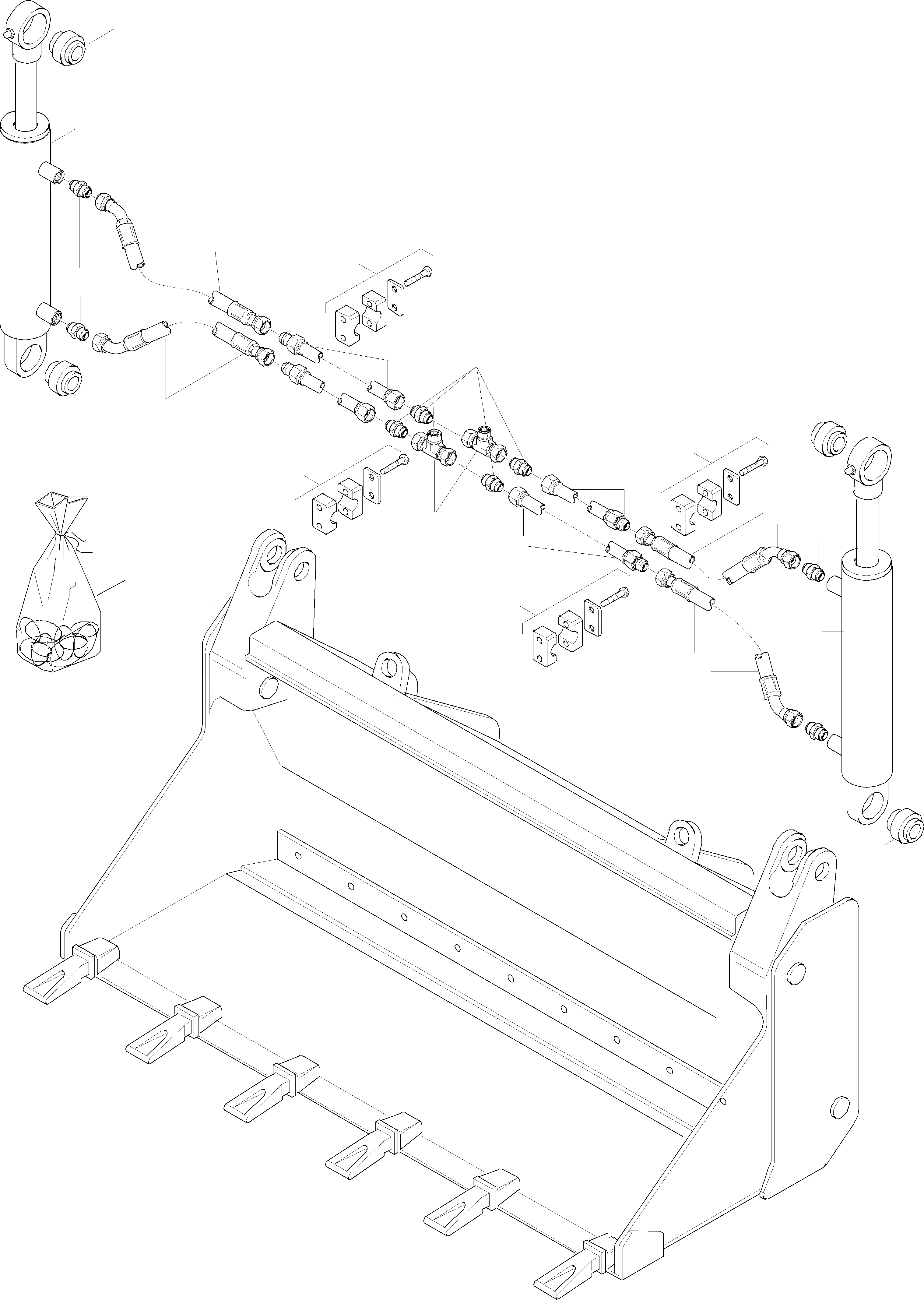 Схема запчастей Komatsu WA75-3 - GRAB КОВШ, ТРУБЫS ОБОРУД-Е