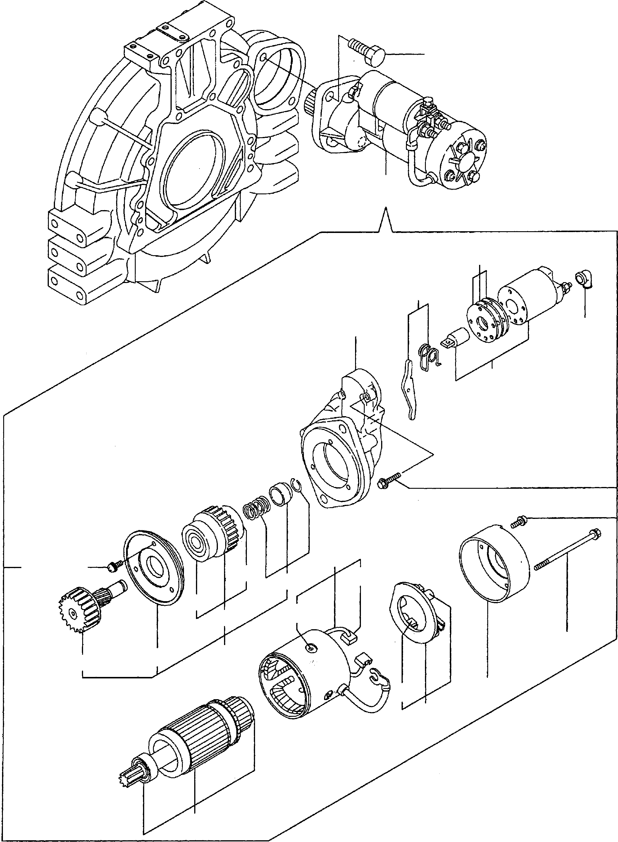 Схема запчастей Komatsu WA75-3 - STARTERМОТОР ЭЛЕКТРИЧ. СИСТЕМА