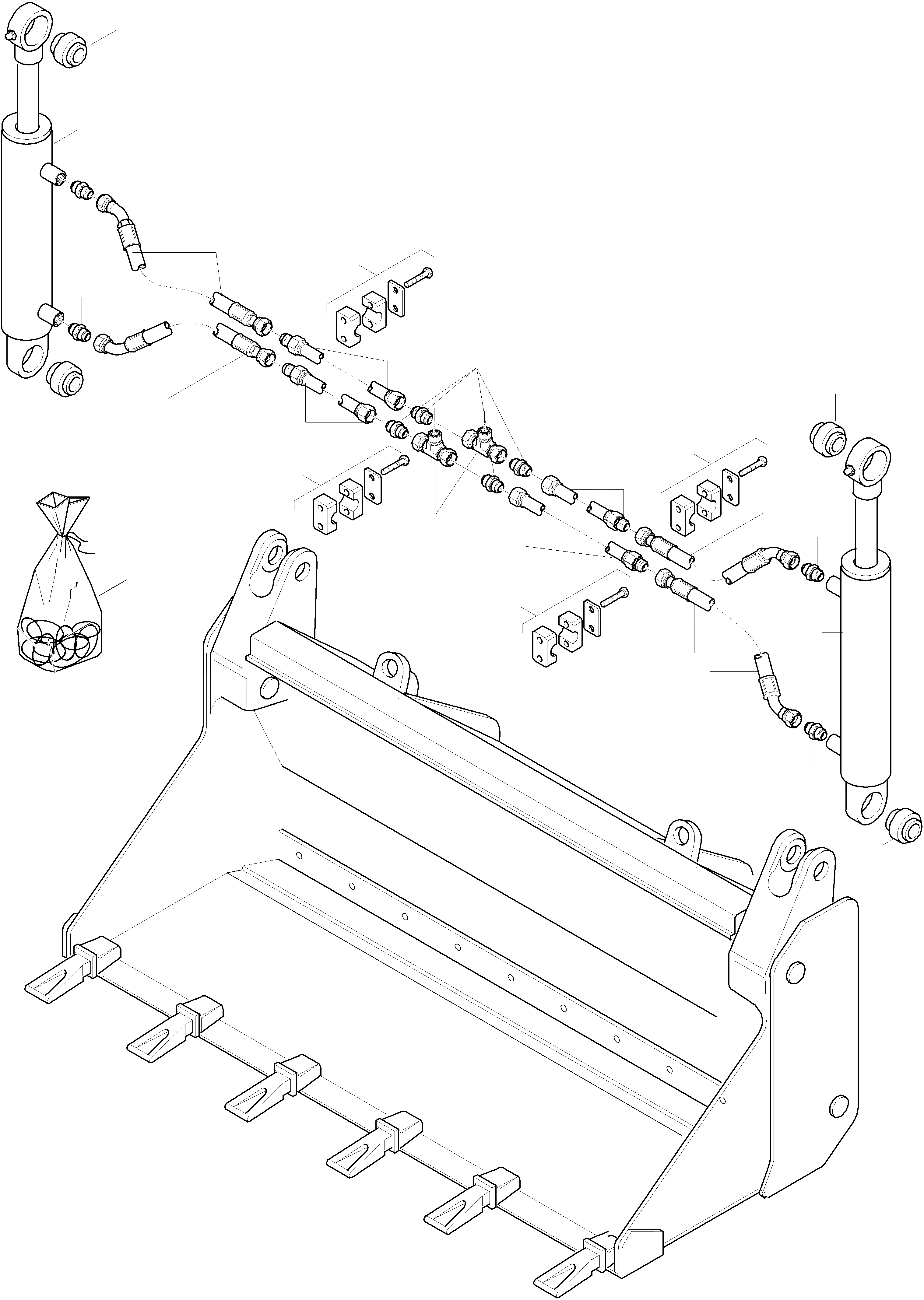 Схема запчастей Komatsu WA75-3 - GRAB КОВШ , ТРУБЫS ОБОРУД-Е