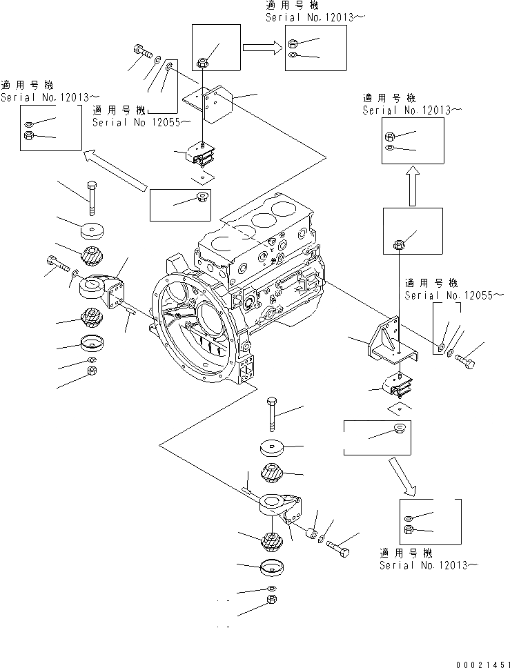 Схема запчастей Komatsu WA80-3 - КРЕПЛЕНИЕ ДВИГАТЕЛЯ(№-) КОМПОНЕНТЫ ДВИГАТЕЛЯ