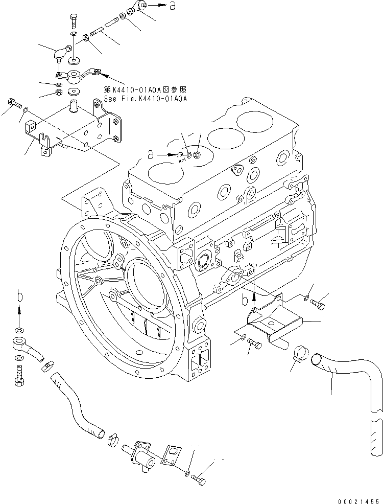 Схема запчастей Komatsu WA80-3 - ДВИГАТЕЛЬ (УПРАВЛ-Е ДВИГАТЕЛЕМ И ДРЕНАЖ МАСЛА)(№-) КОМПОНЕНТЫ ДВИГАТЕЛЯ