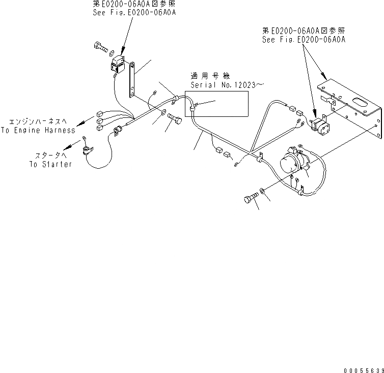 Схема запчастей Komatsu WA80-3 - ПРОВОДКА (ЗАДН. ЛИНИЯ)(№-) ЭЛЕКТРИКА