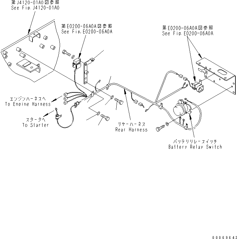 Схема запчастей Komatsu WA80-3 - ПРОВОДКА (ПЕРЕДН. РАМА) (ДЛЯ ПОДОГРЕВ WIRE СТЕКЛА)(№-) ЭЛЕКТРИКА