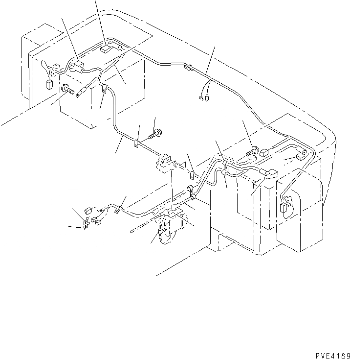 Схема запчастей Komatsu WA80-3 - ПРОВОДКА (АККУМУЛЯТОР КАБЕЛЬ И ЗАДН. ОСВЕЩЕНИЕ ЛИНИЯ)(№-7) ЭЛЕКТРИКА